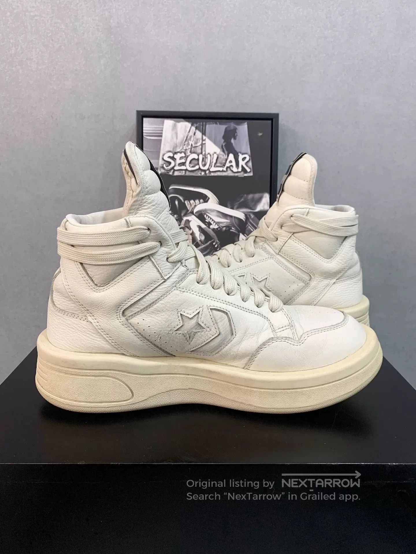 Rick Owens Drkshdw Rick Owens Converse Leather Platform Sneaker. Size US 10 / EU 43 - 5 Thumbnail