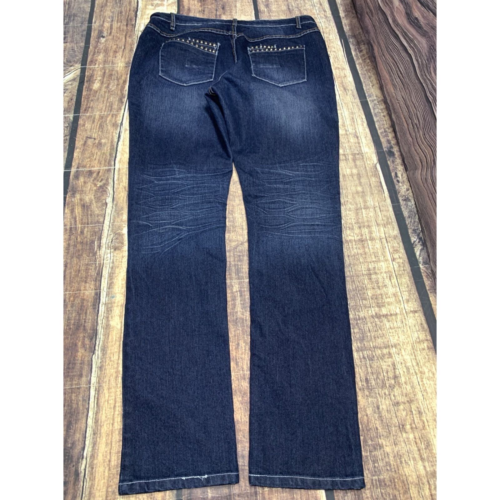 Vintage Hipstar Womens Blue Skinny Jeans 36 x 32 Size 18 Bling Pockets Denim Pants Regular Inseam 32 Womens Size 40" / US 18 - 4 Thumbnail