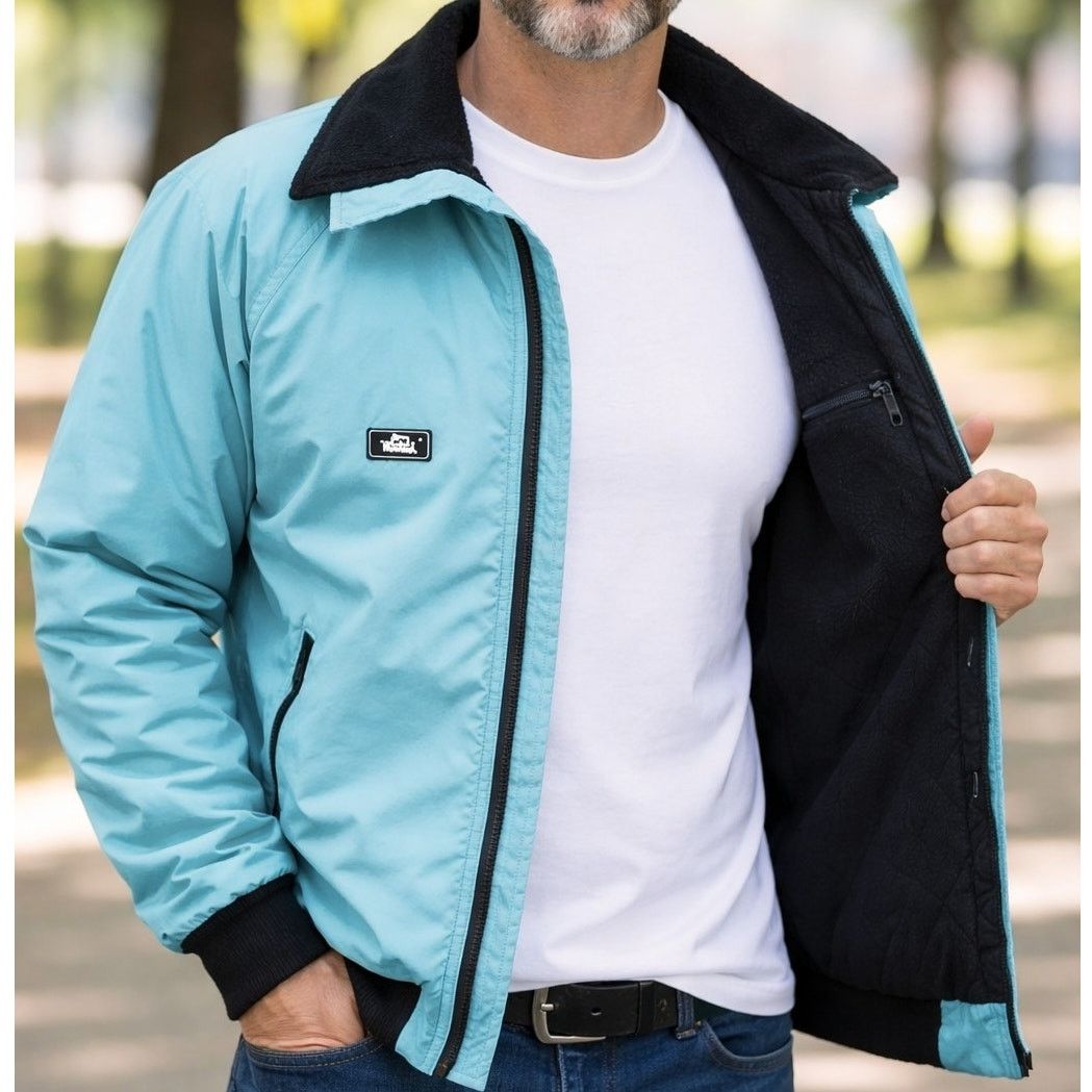 Vintage × Woolrich Woolen Mills Vintage 90s Woolrich Teal Fleece Lined Bomber Jacket USA Size US M / EU 48-50 / 2 - 1 Thumbnail