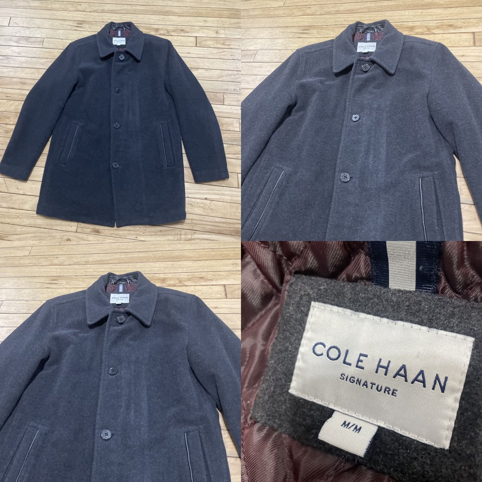 Cole Haan Cole Haan Signature Men M Classic Collared Wool Blend Car Coat Gray Charcoal Jacket Coat Size US M / EU 48-50 / 2 - 9 Thumbnail