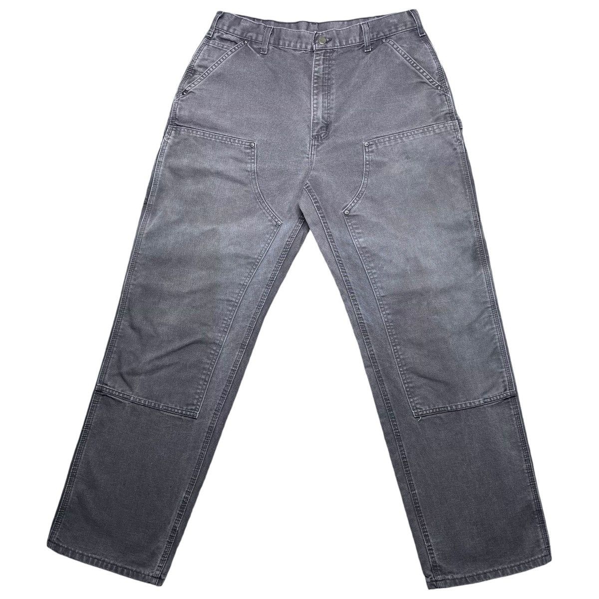 Carhartt × Vintage 2000s Carhartt Brown Double Knee Carpenter Dungaree Pants Size US 33 - 1 Thumbnail
