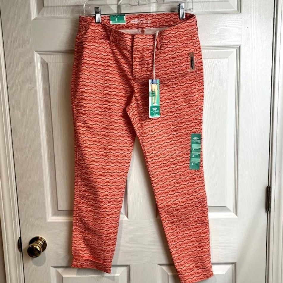 Old Navy Old Navy Fish Print Pixie Ankle Pants Coral Womens Size 4 Stretch Size 27" / US 4 / IT 40 - 2 Thumbnail