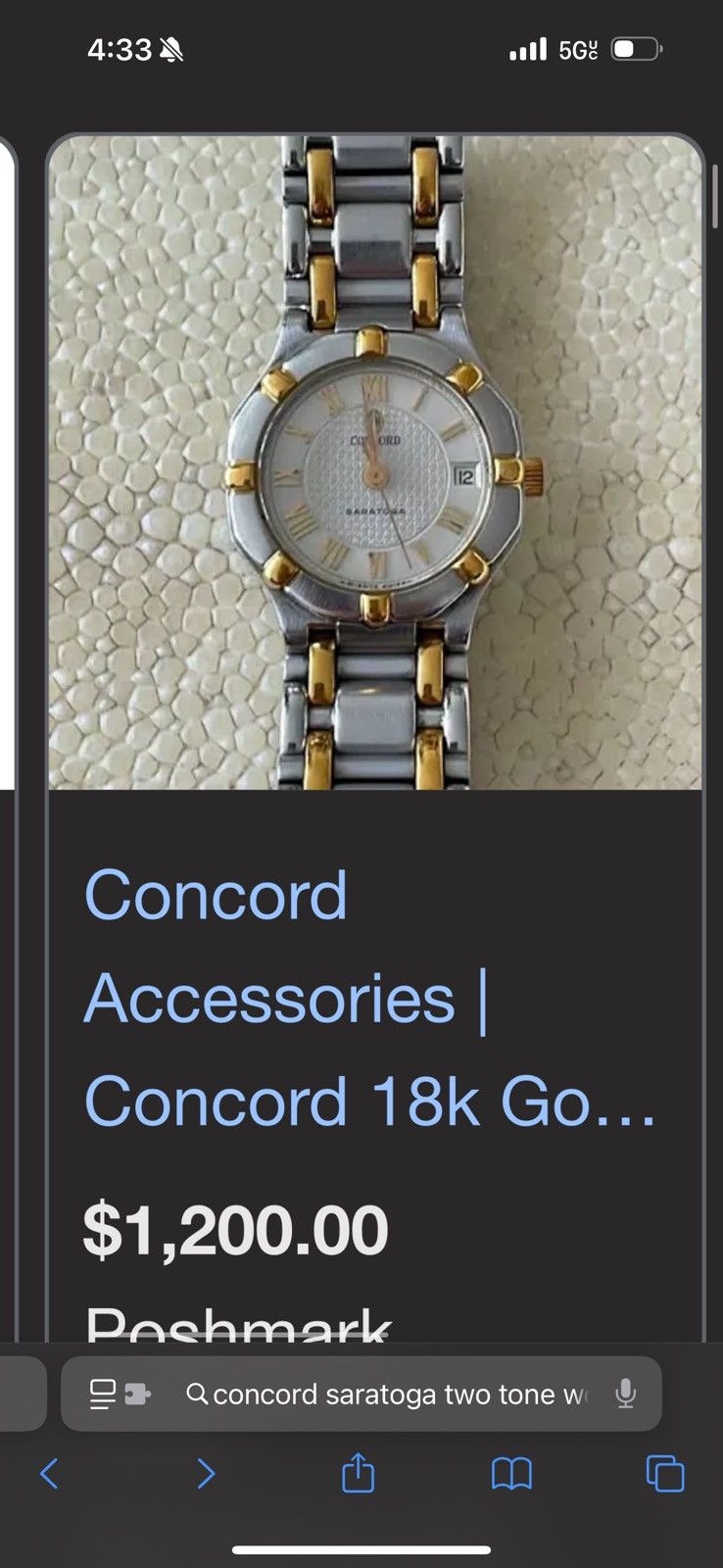 Other Vintage Concord Two Tone 18k Gold Saratoga Quartz Watch Size ONE SIZE - 9 Thumbnail