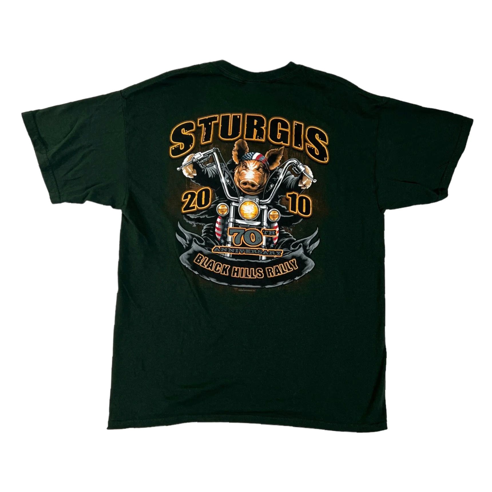 Vintage VINTAGE Sturgis T-Shirt Size L 2010 70th Anniversary Biker Hog Design Men Crew Neck Short Sleeve Black Cotton Shirt Size US L / EU 52-54 / 3 - 2 Thumbnail