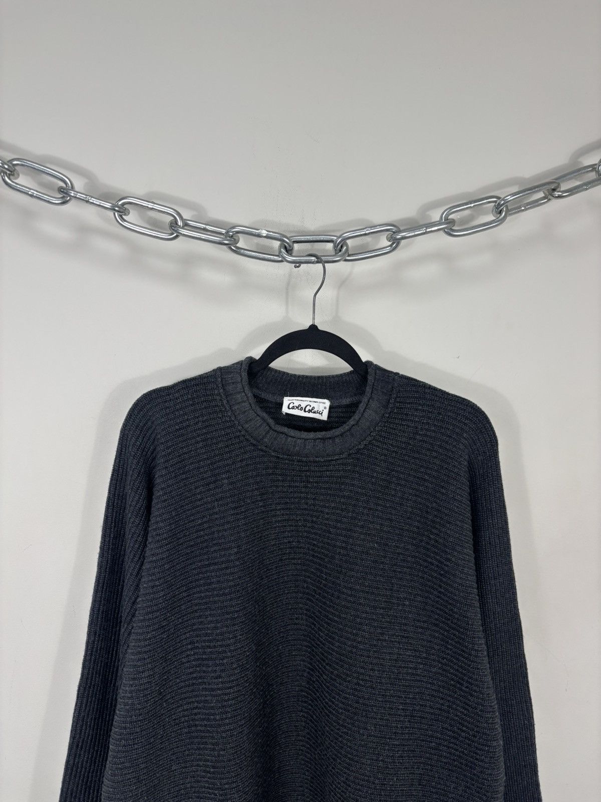 Carlo Colucci Carlo Colucci Vintage Men’s Gray Oversized Wool Knit Sweater Size US M / EU 48-50 / 2 - 2 Thumbnail