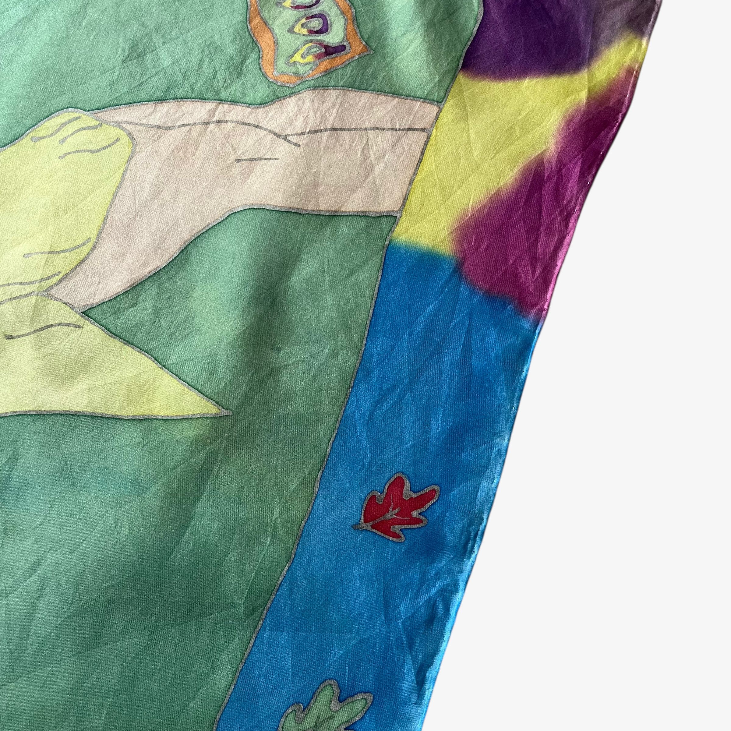 Disney Vintage 90s Disney Pocahontas Floral Hand Painted Silk Scarf Size ONE SIZE - 7 Thumbnail