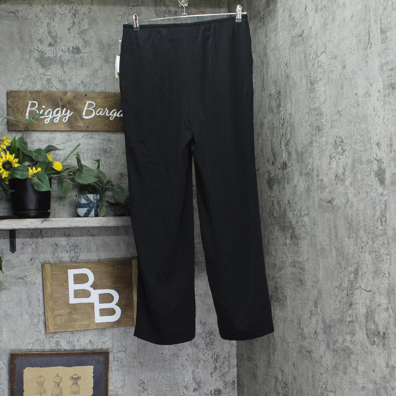 Other Nwt Kasper Pull On Mid Rise Wide-leg Pants 10891949 Black M Size 32" / US 10 / IT 46 - 2 Thumbnail