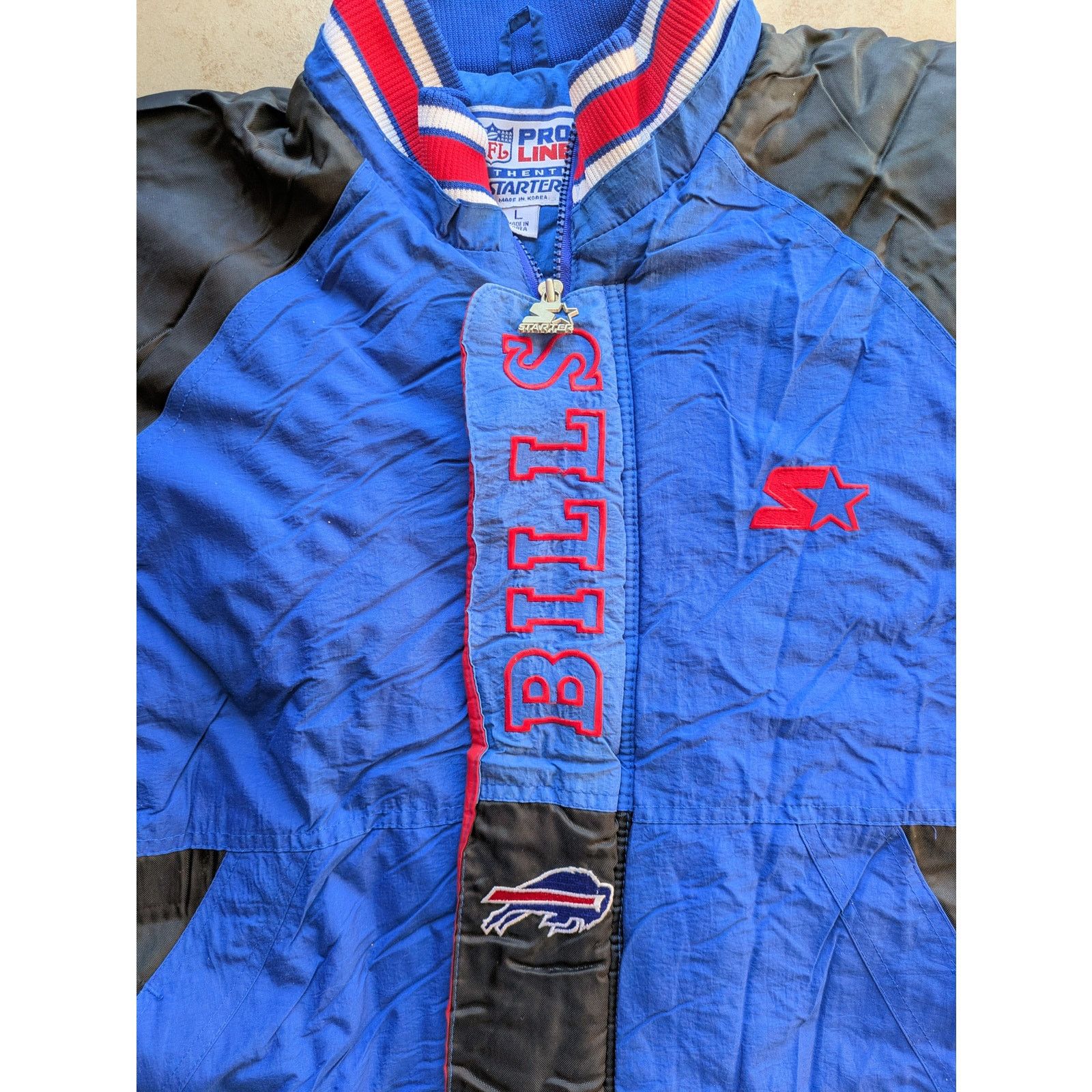 NFL × Starter Buffalo Bills 90s STARTER puffer Trench black blue vintage Size US L / EU 52-54 / 3 - 4 Thumbnail