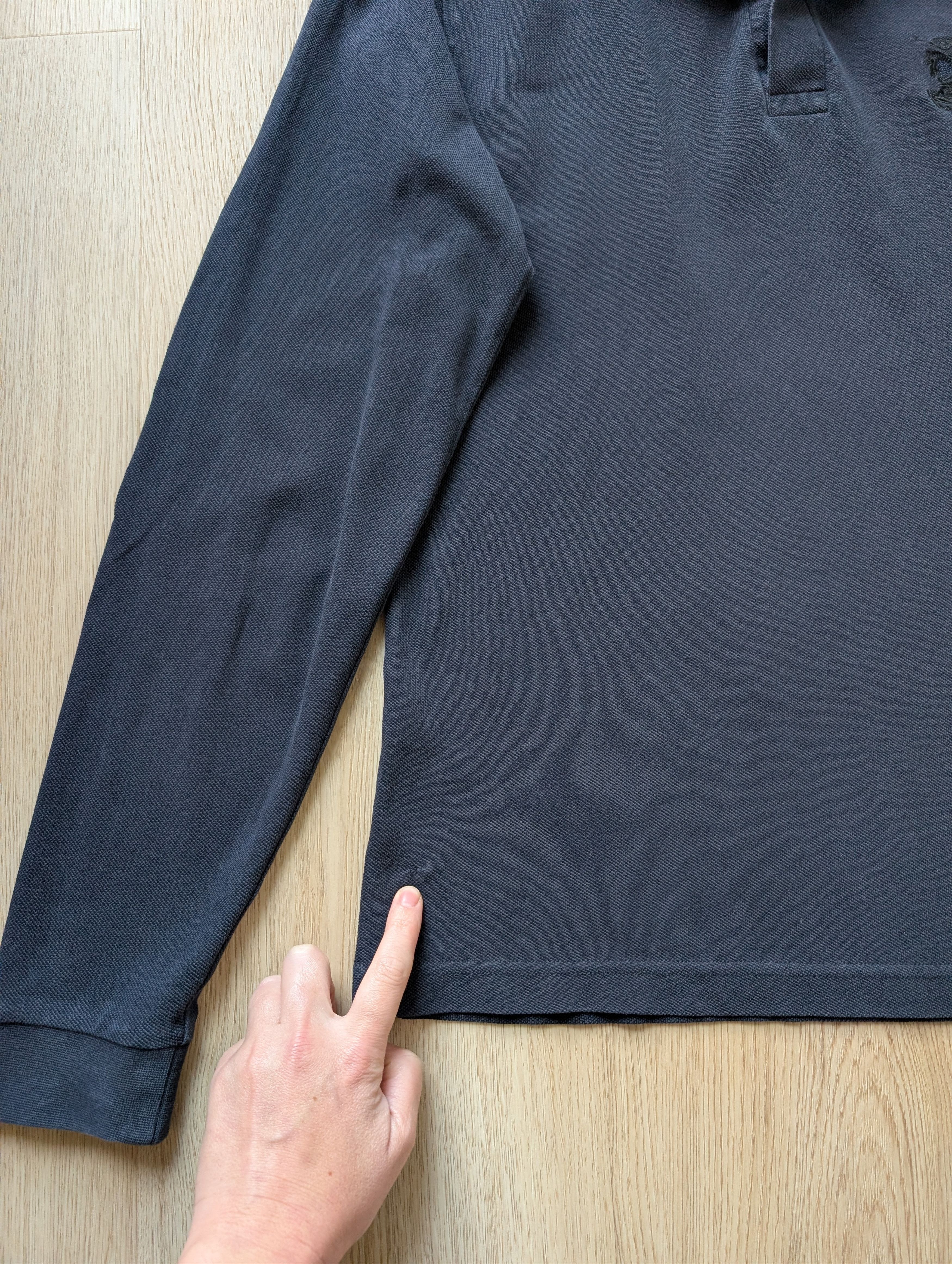 Burberry Burberry London Long Sleeve Polo Shirt Navy Cotton Size US M / EU 48-50 / 2 - 5 Thumbnail