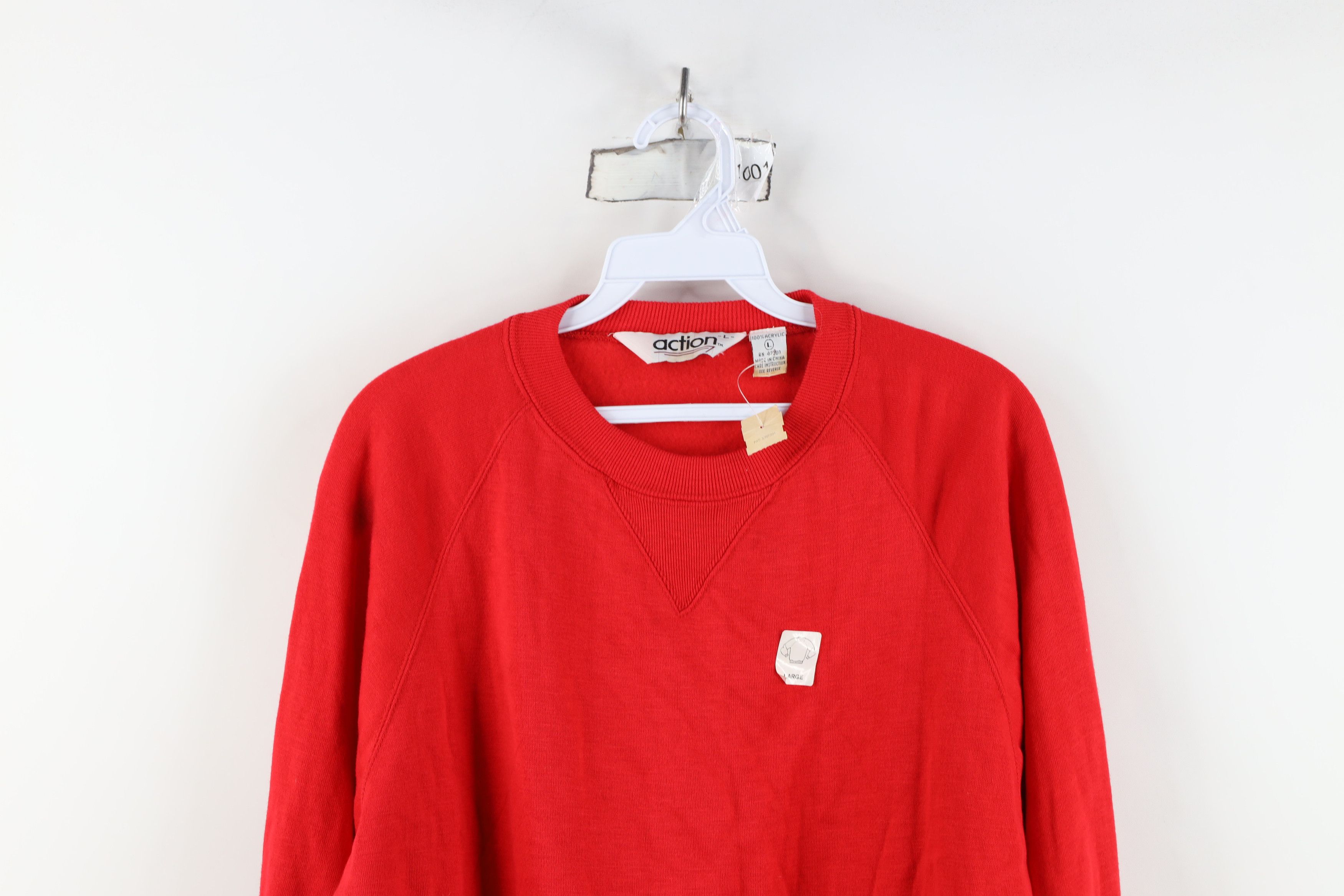 Vintage Deadstock Vintage 70s Streetwear Crewneck Sweatshirt Red Size US L / EU 52-54 / 3 - 2 Thumbnail