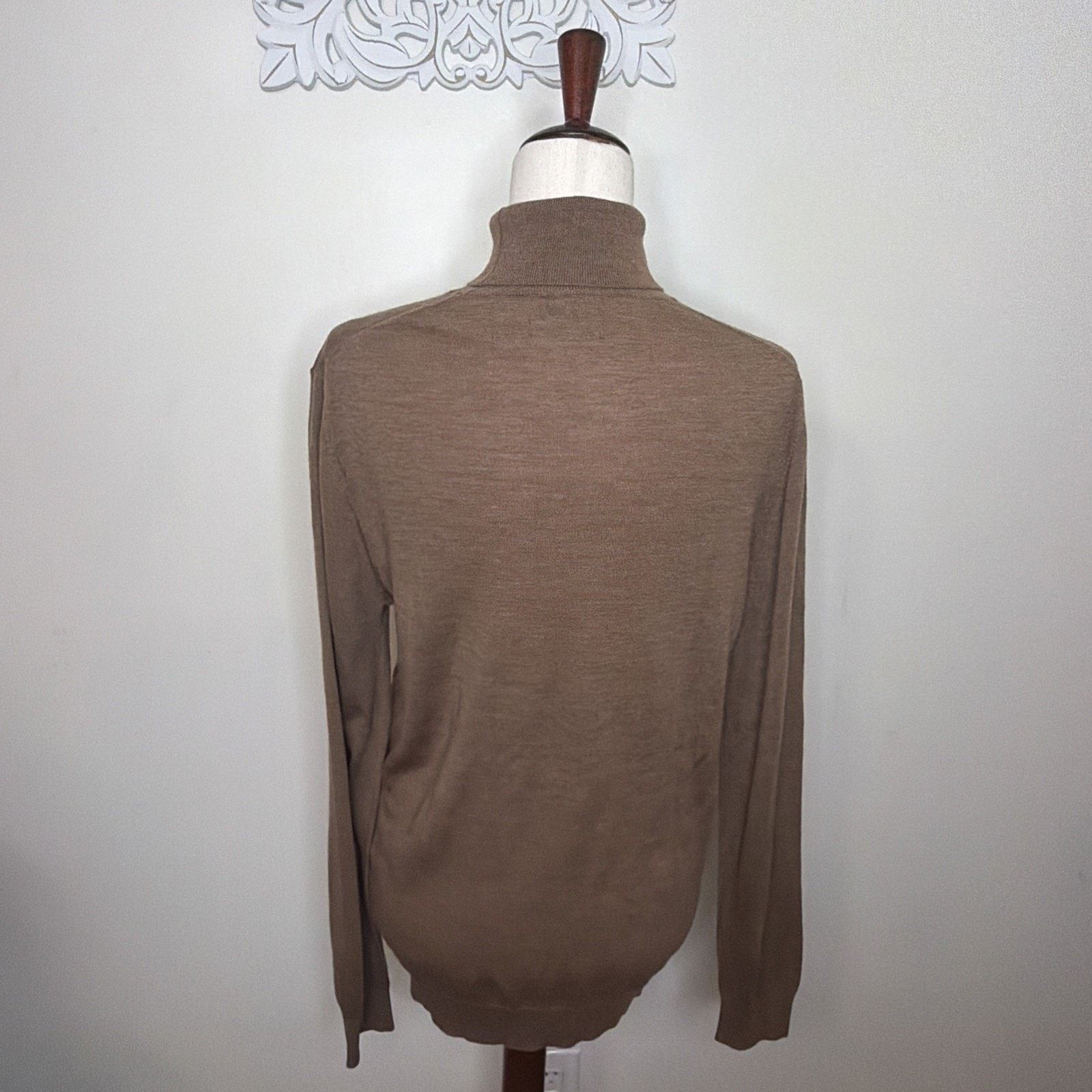 Mango MNG MAN size Medium Extrafine Merino Wool Rolled Neck BROWN Size US M / EU 48-50 / 2 - 4 Thumbnail