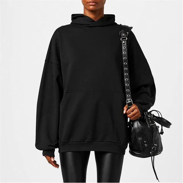 Balenciaga o1g2r1mq0924 Oversized Hoodies in Black Size S / US 4 / IT 40 - 3 Thumbnail