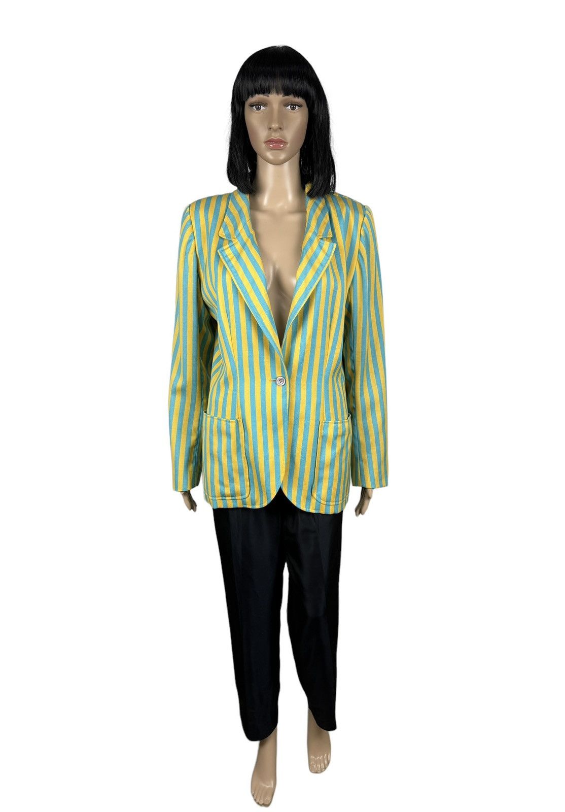 Ungaro Paris × Vintage Vintage Ungaro Paris Striped Blazer Jacket Wool Size 44 Size M / US 6-8 / IT 42-44 - 2 Thumbnail