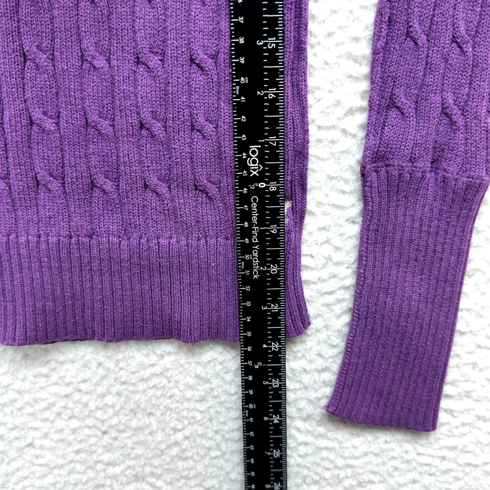 Vintage VINTAGE American Eagle Sweater XS Purple Cable Knit Grunge 2000s Y2K Bella Swan Fairy Womens XS Size XS / US 0-2 / IT 36-38 - 6 Thumbnail