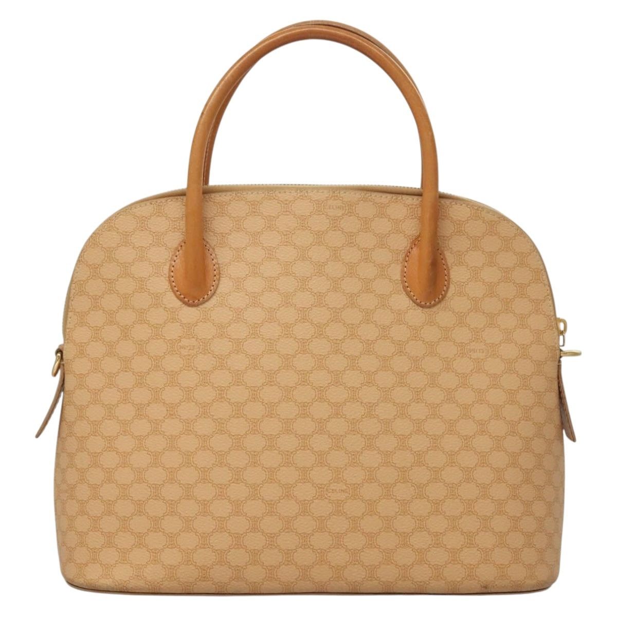 Celine CELINE Macadam Canvas Hand Bag Pvc Leather Beige Size ONE SIZE - 3 Thumbnail