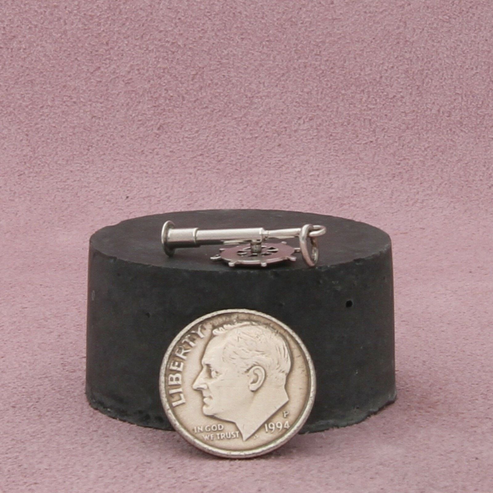 Sterling Silver sterling silver 3d spinning ship helm & telescope charm Size ONE SIZE - 3 Thumbnail