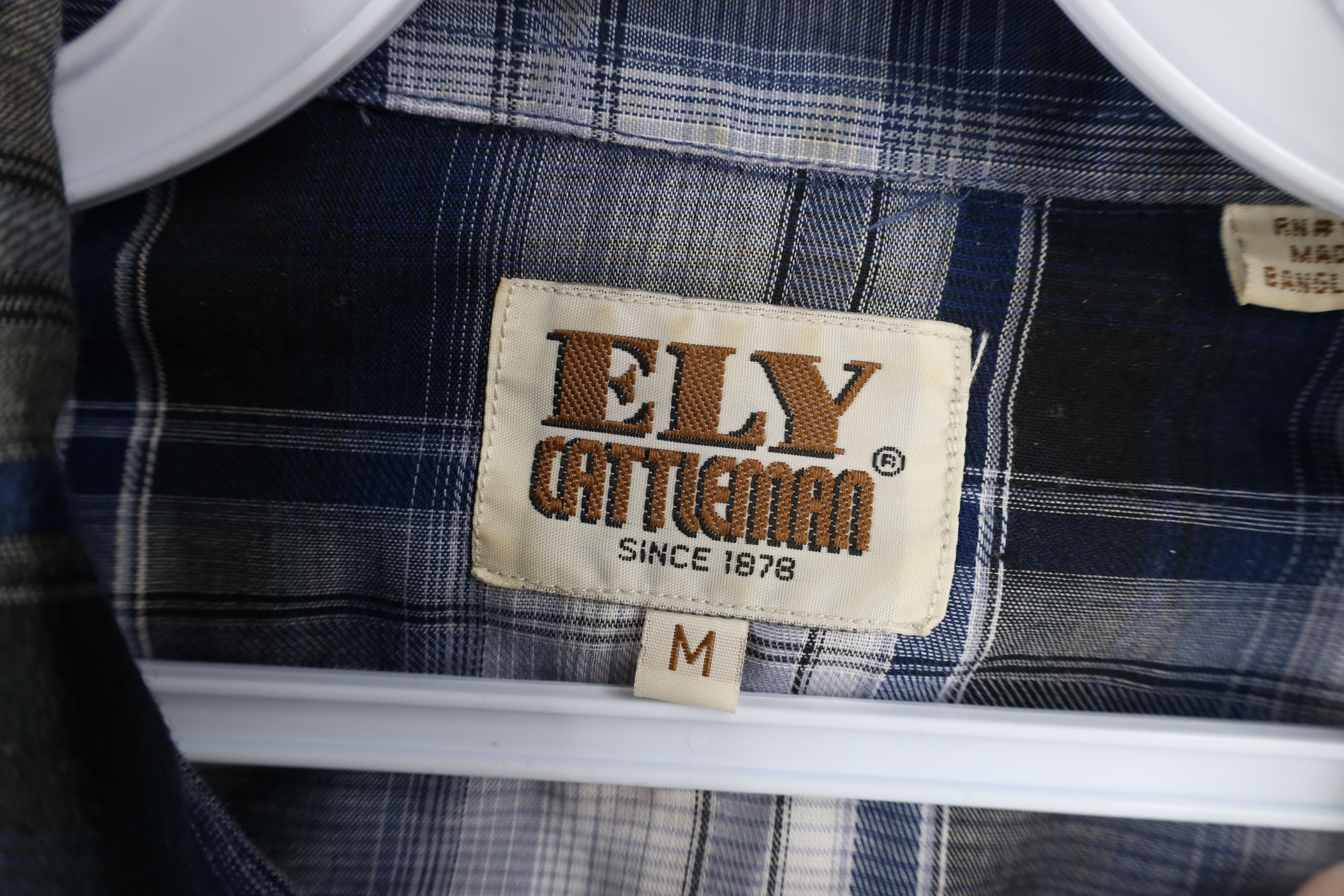 Vintage Vintage 90s Rockabilly Cowboy Snap Button Shirt Blue Plaid Size US M / EU 48-50 / 2 - 10 Thumbnail