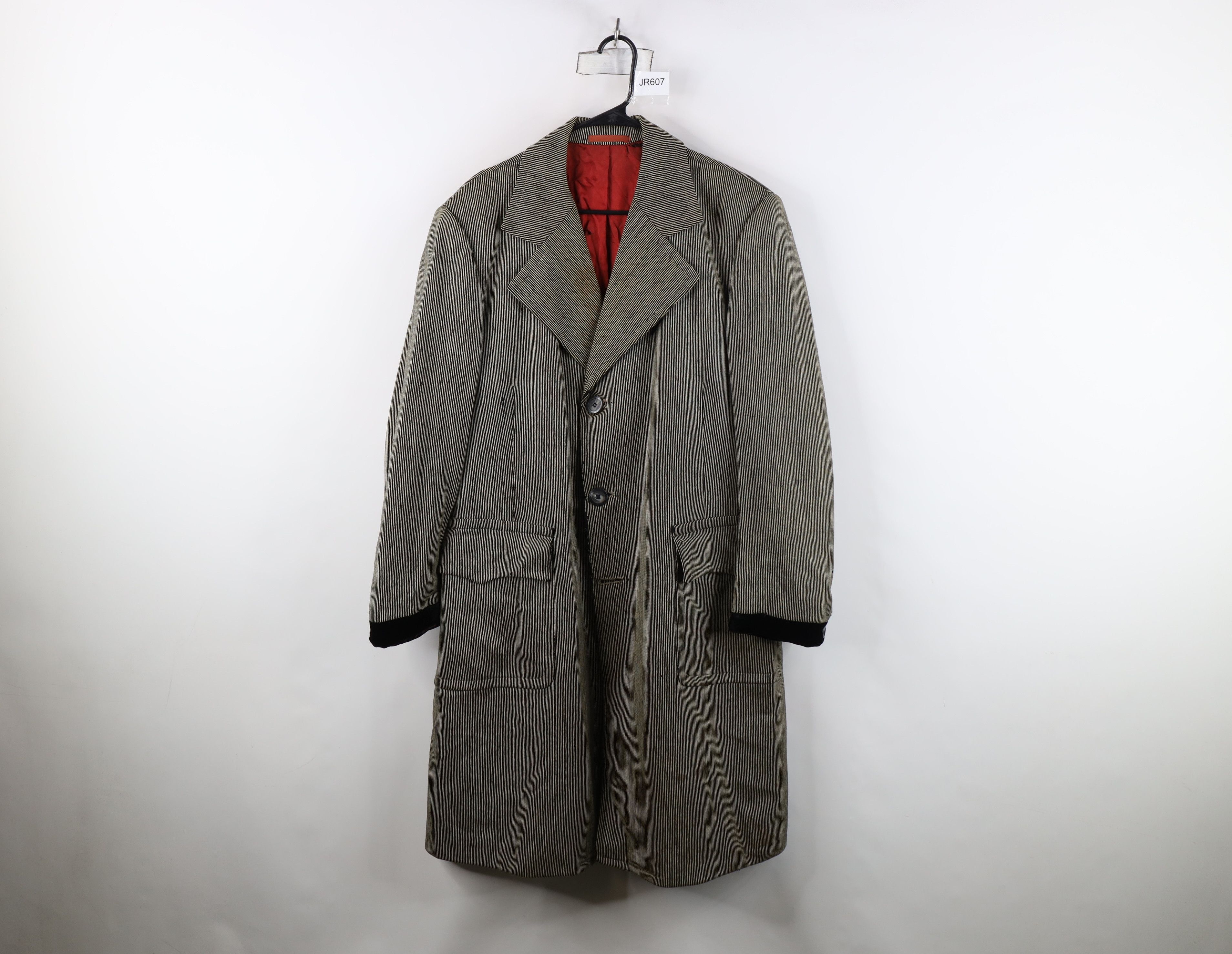 Vintage Vintage 50s Streetwear Trim Ribbed Wool Trench Coat USA Size US XXL / EU 58 / 5 - 1 Thumbnail