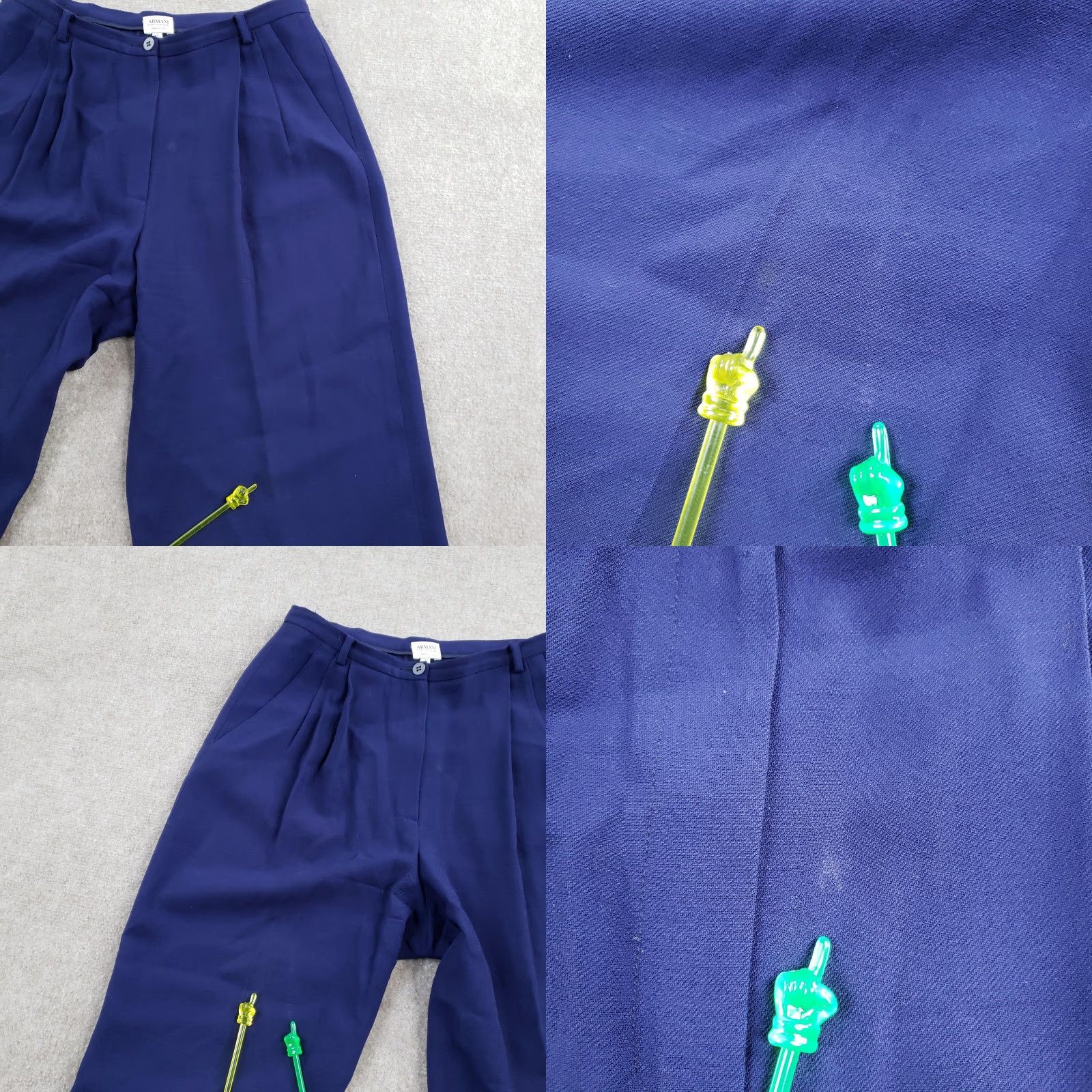 Armani VINTAGE Armani Collezioni Pants Womens 8 Blue Pleated Straight Leg Wool Dress Pants Business Workwear Women 29 in Inseam 27 in Snug? Size 30" / US 8 / IT 44 - 9 Thumbnail