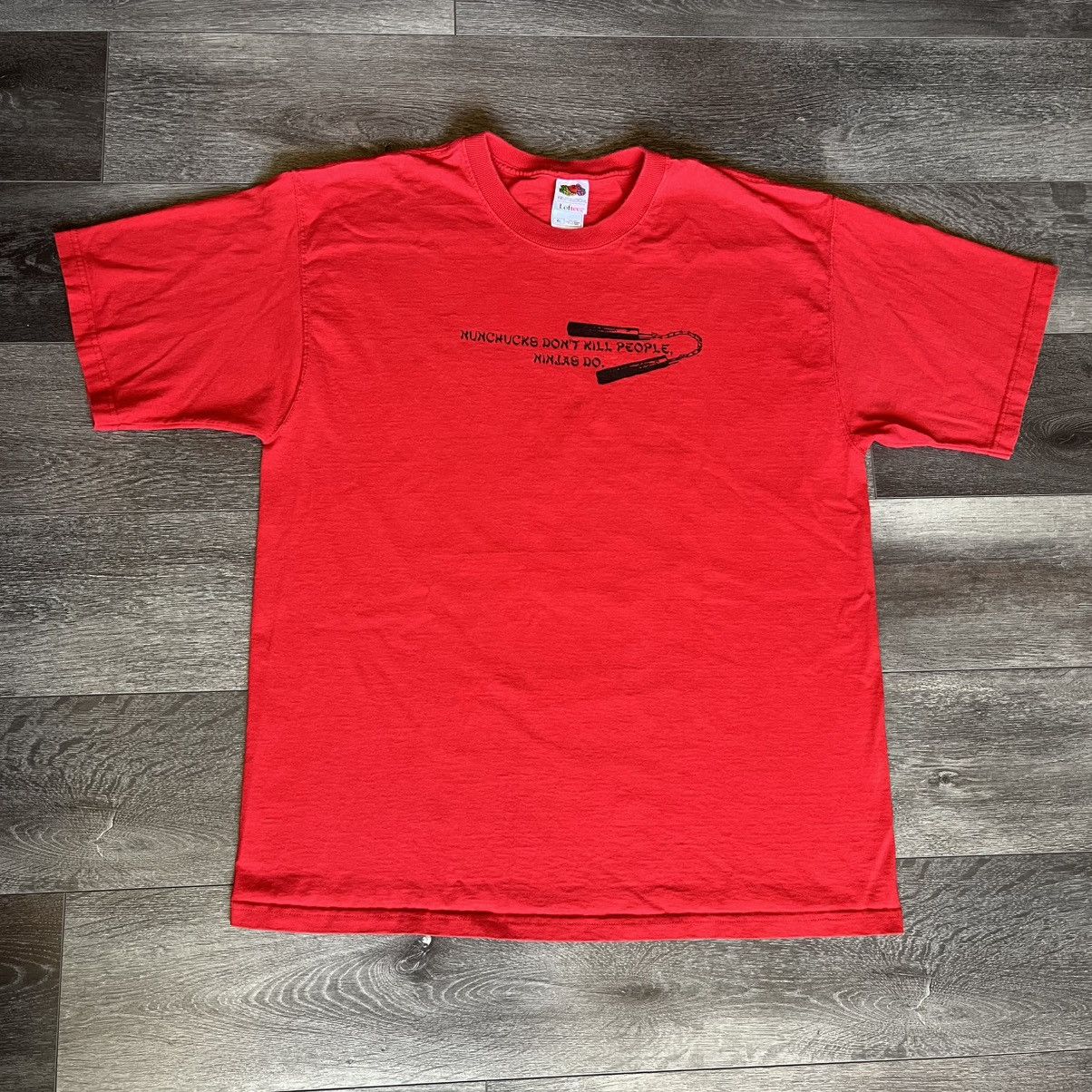 Vintage Vintage 2000s Nunchucks Dont Kill People Ninjas Do Humor Tee Size US XL / EU 56 / 4 - 2 Thumbnail
