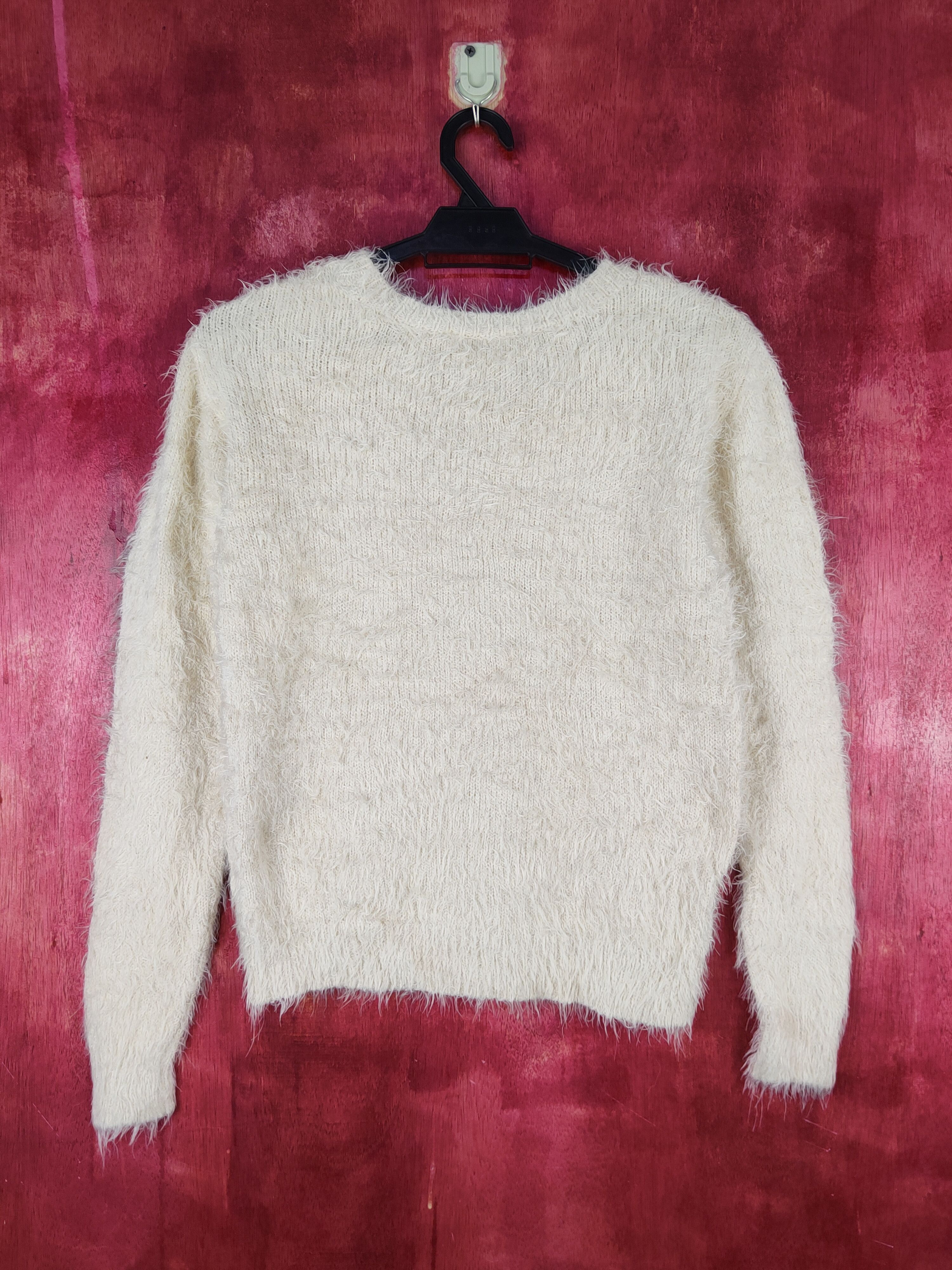 Homespun Knitwear C.o.l.z.a Cream Shag Shaggy Fur Mohair Knitwear #S2058 Size M / US 6-8 / IT 42-44 - 8 Thumbnail