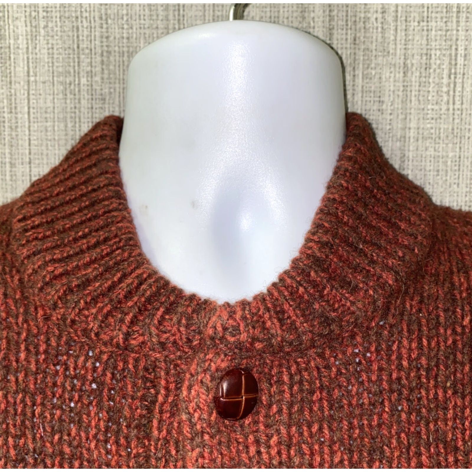 Vintage LL Bean Sweater Shirt 1/2 Button Up Lambswool Mens Size L Brown Size US L / EU 52-54 / 3 - 3 Thumbnail