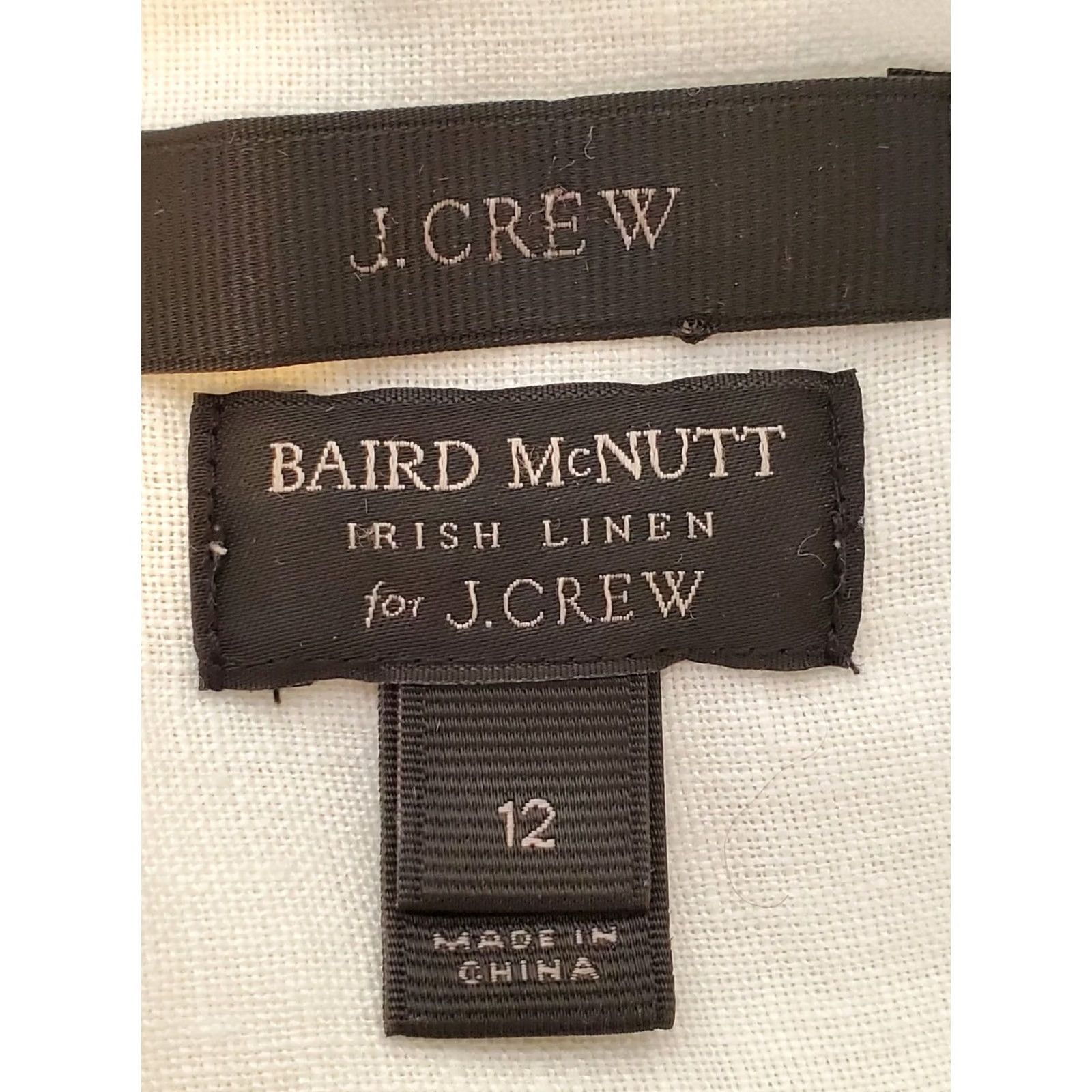 J.Crew Baird McNutt for J. Crew 100% Irish Linen Button Up White Short Sleeve Shirt Women's Size 12 Size XL / US 12-14 / IT 48-50 - 3 Thumbnail