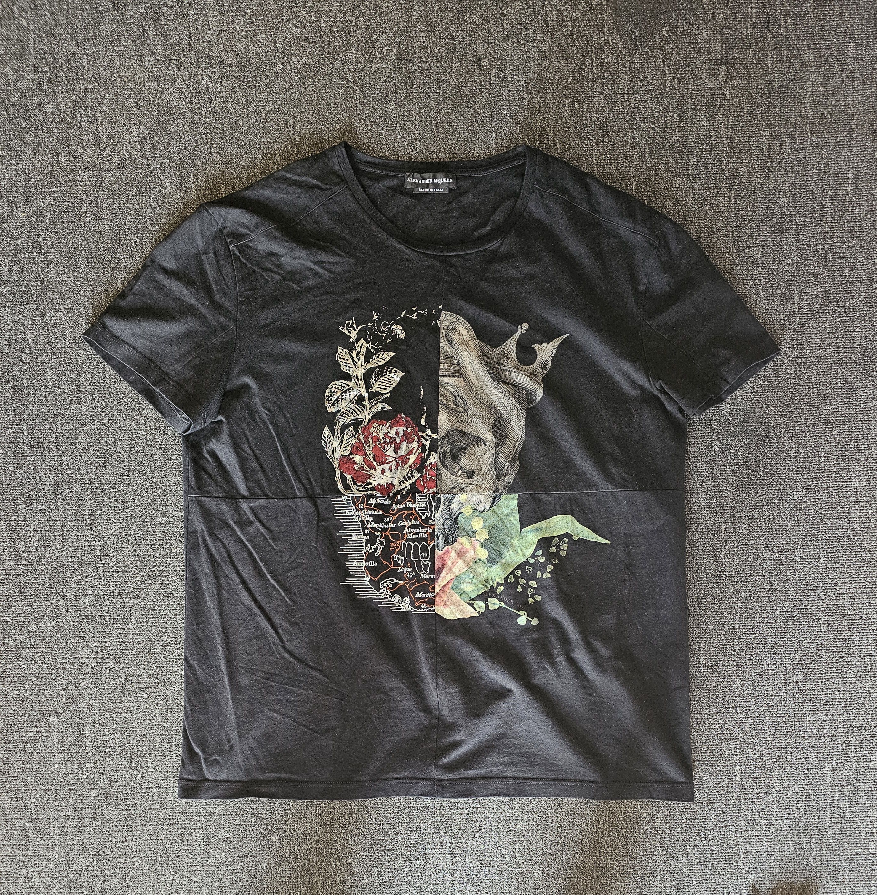 Alexander McQueen Alexander McQueen Men's Skull Rose T-shirts Size XL Size US XL / EU 56 / 4 - 1 Thumbnail