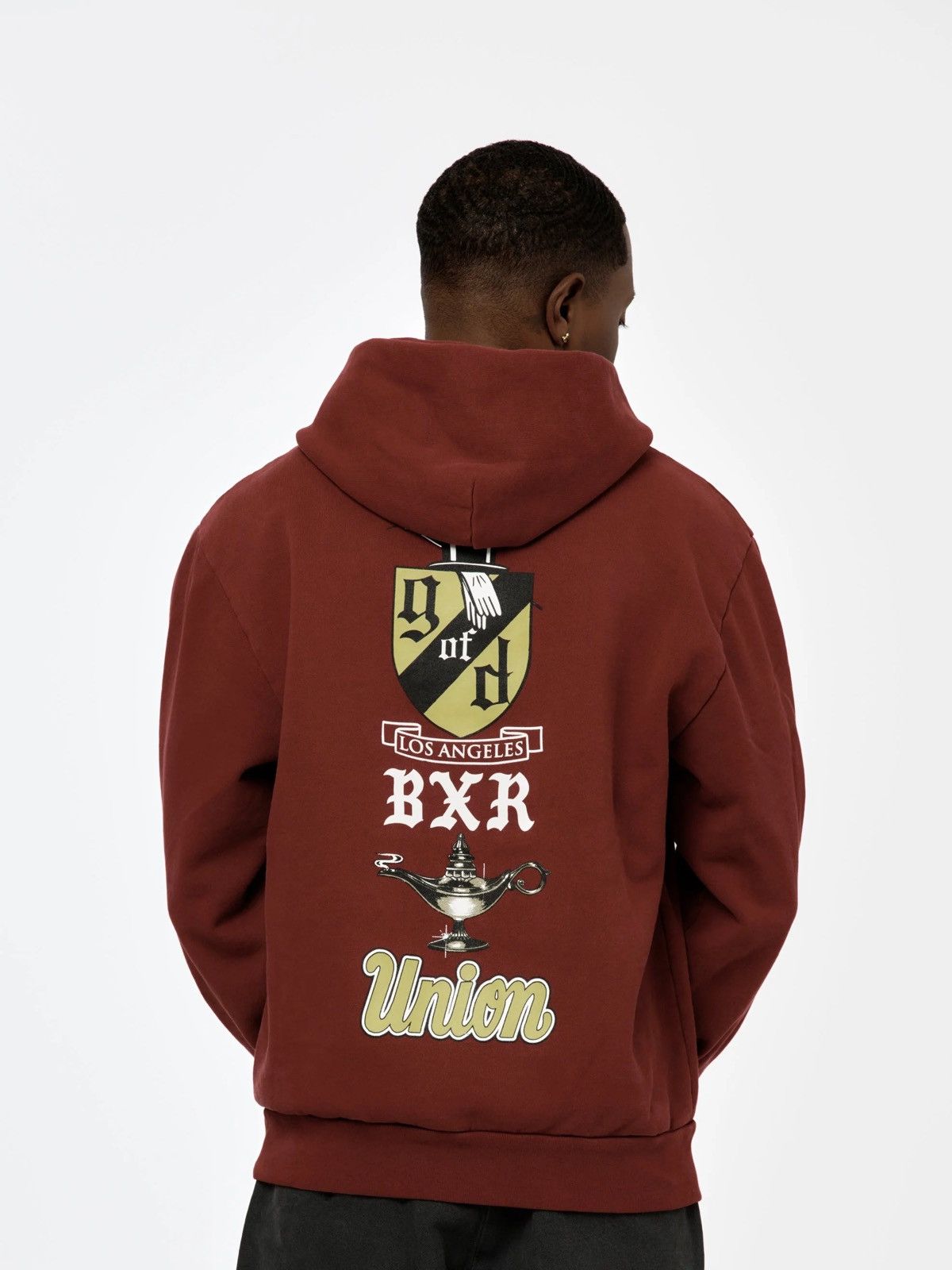 Born X Raised BXR + UNION GENTS OF DESIRE SEAL HOODIE (BURGUNDY) Size US XL / EU 56 / 4 - 1 Thumbnail