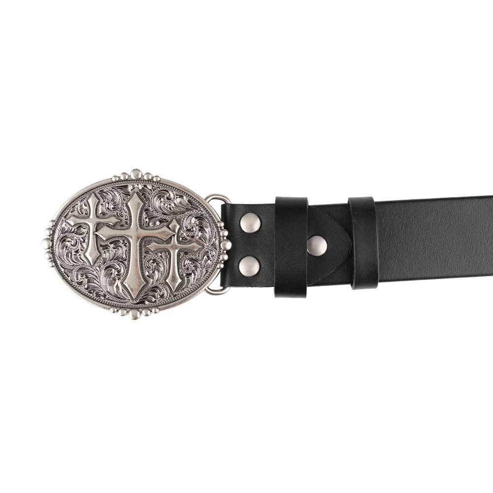 Designer Cross Design Vintage Belt Riveted Belts Menswear Accessories Size ONE SIZE - 4 Thumbnail
