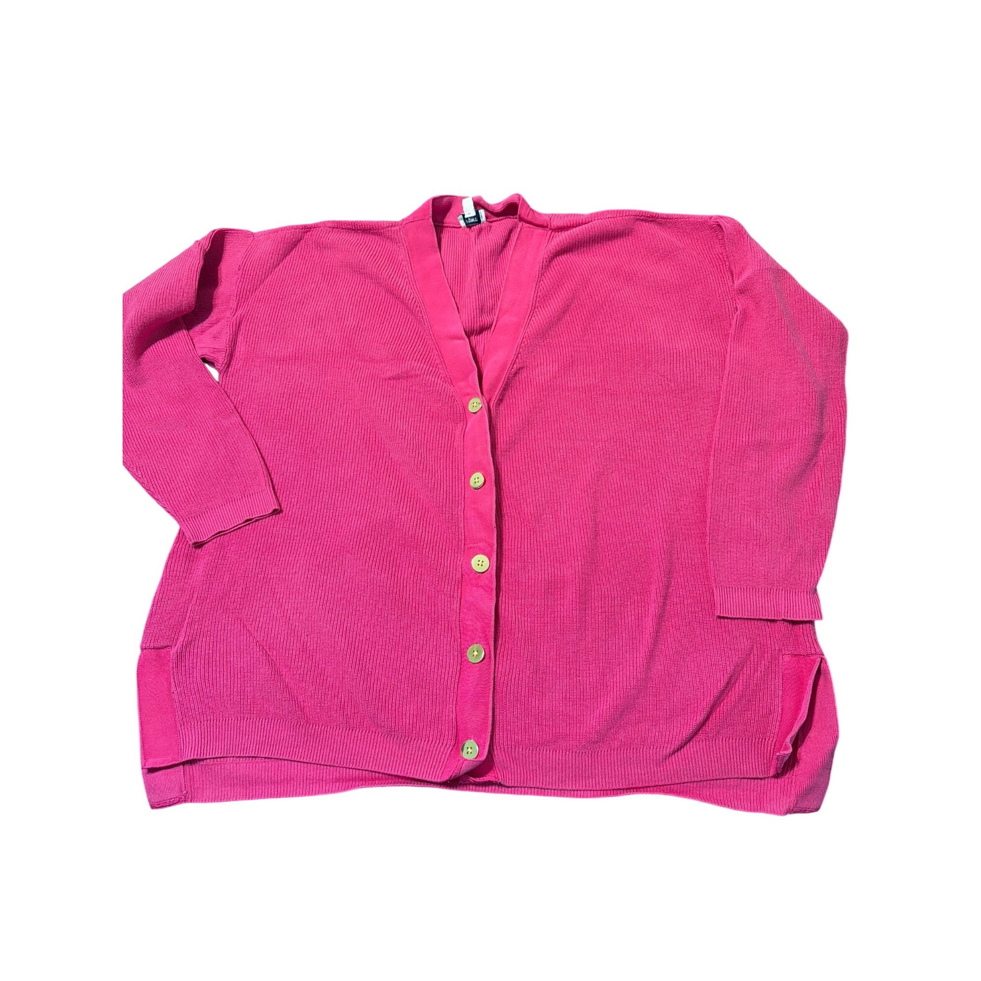 Other Crown & Ivy Pink V Neck Cardigan Sweater Side Slits Ribbon T Size XL / US 12-14 / IT 48-50 - 1 Thumbnail