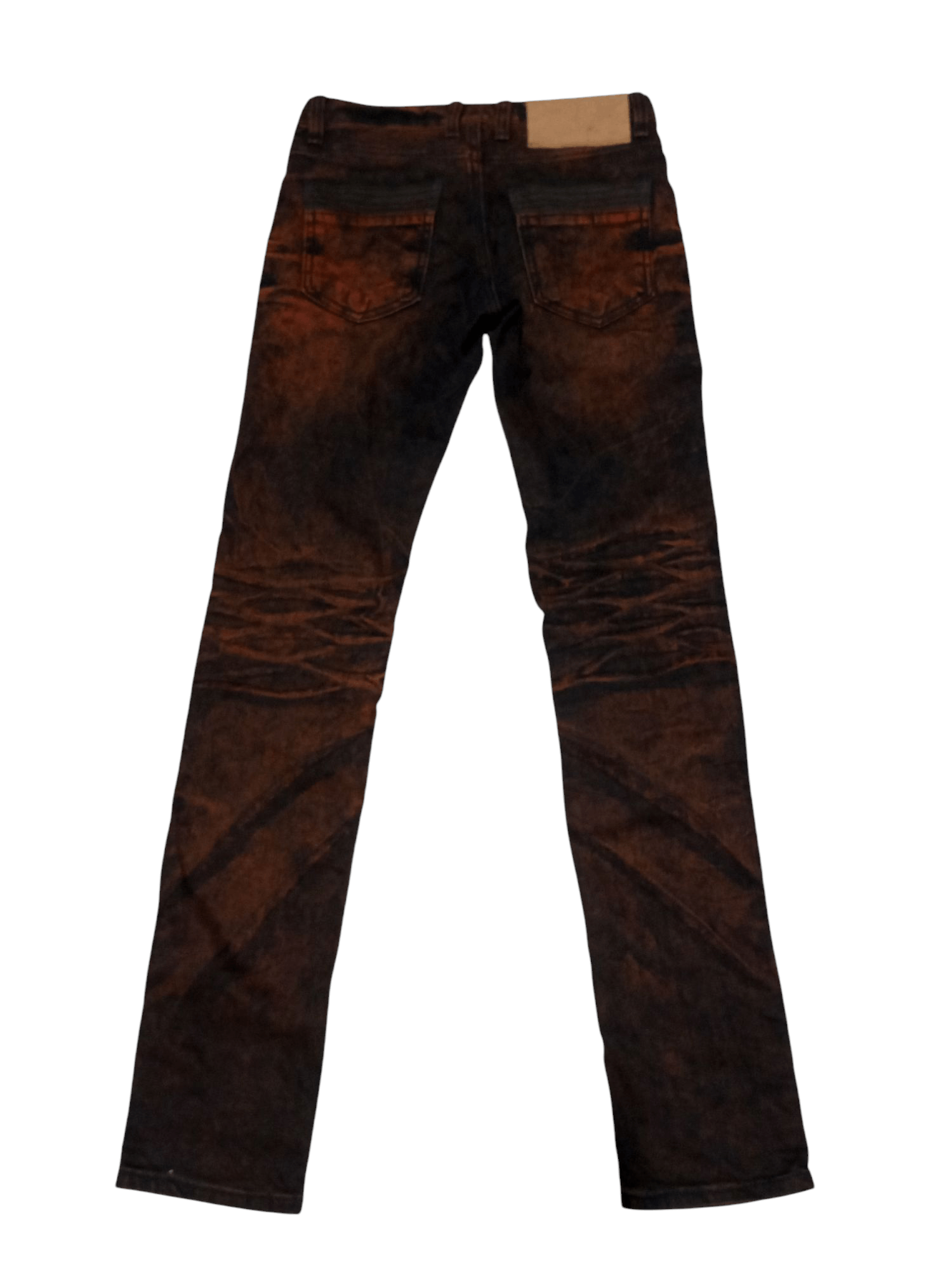 20471120 Vintage ildf black orange washed distressed denim Size US 27 - 1 Thumbnail