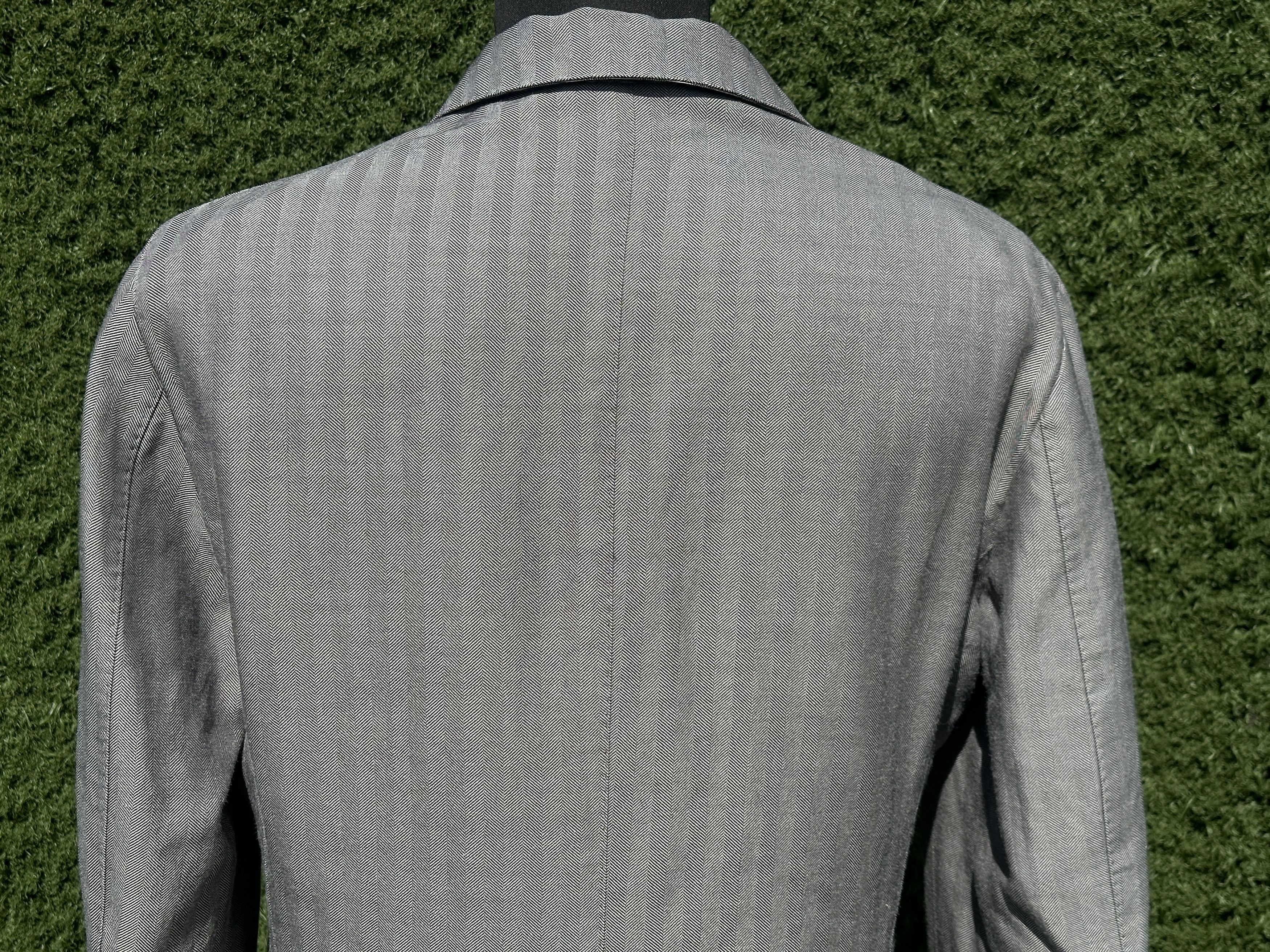 Isaia Isaia Napoli Suit Jacket 52 Gray Wool Linen Sport Coat 3B Size 52R - 11 Thumbnail