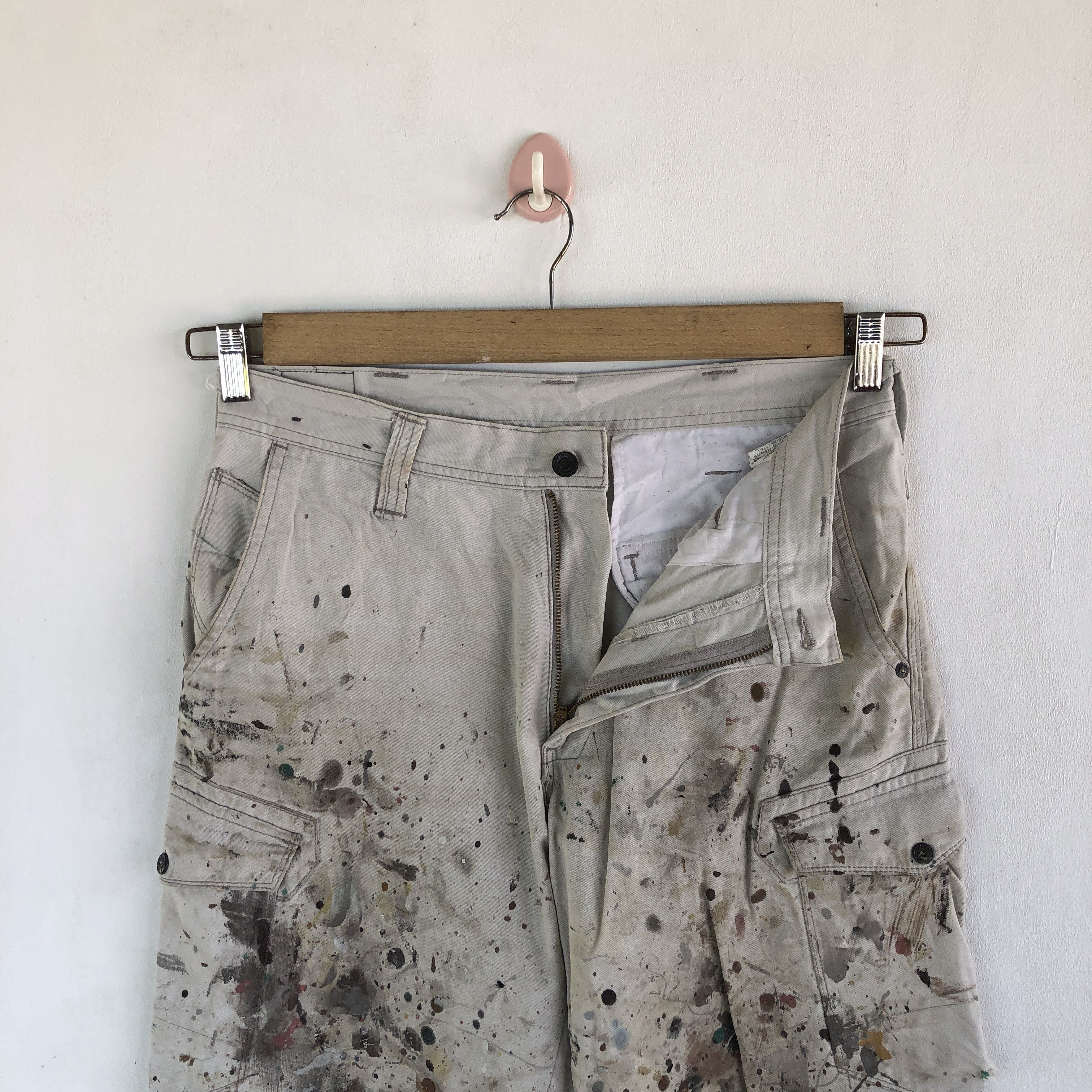 Japanese Brand Carpenter Cargo Pants Paint Splatter Multi Pockets Trousers Size US 30 / EU 46 - 5 Thumbnail
