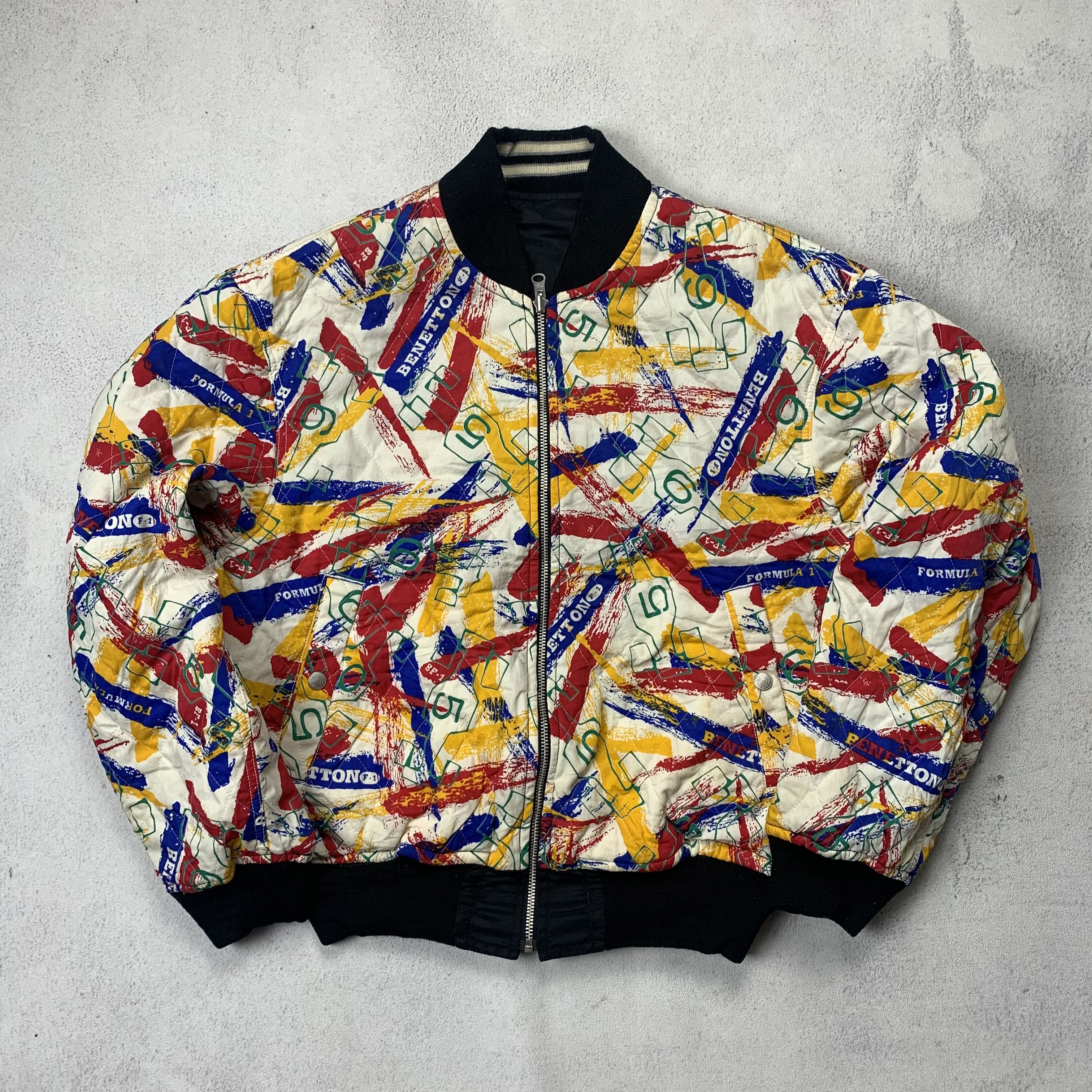 Benetton Reversible Vintage Benetton Formula 1 Racing Bomber Jacket Size US M / EU 48-50 / 2 - 5 Thumbnail