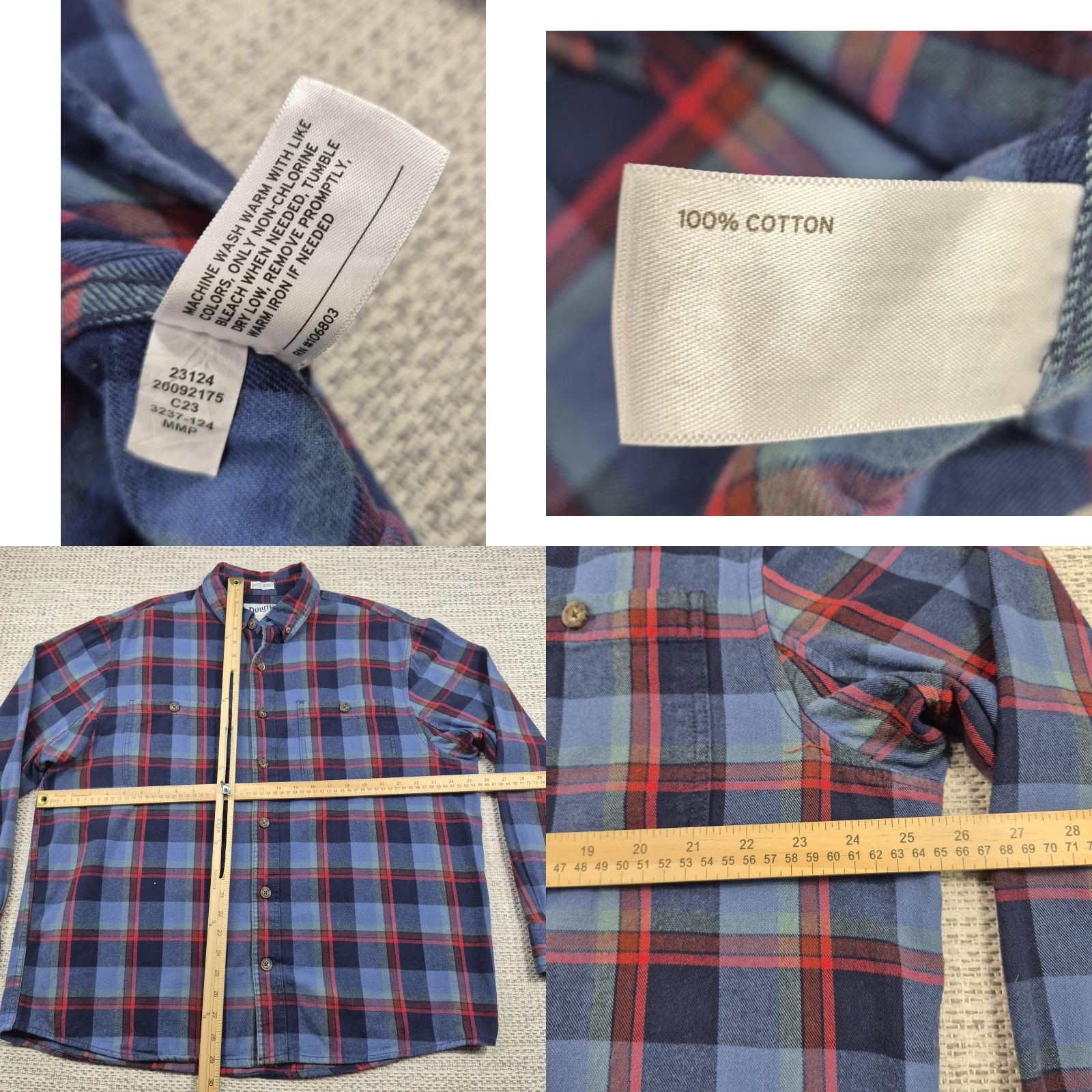 CO Duluth Trading Co Shirt Mens Large Button-Up Flat Plaid Flannel Untucked Size US L / EU 52-54 / 3 - 8 Thumbnail