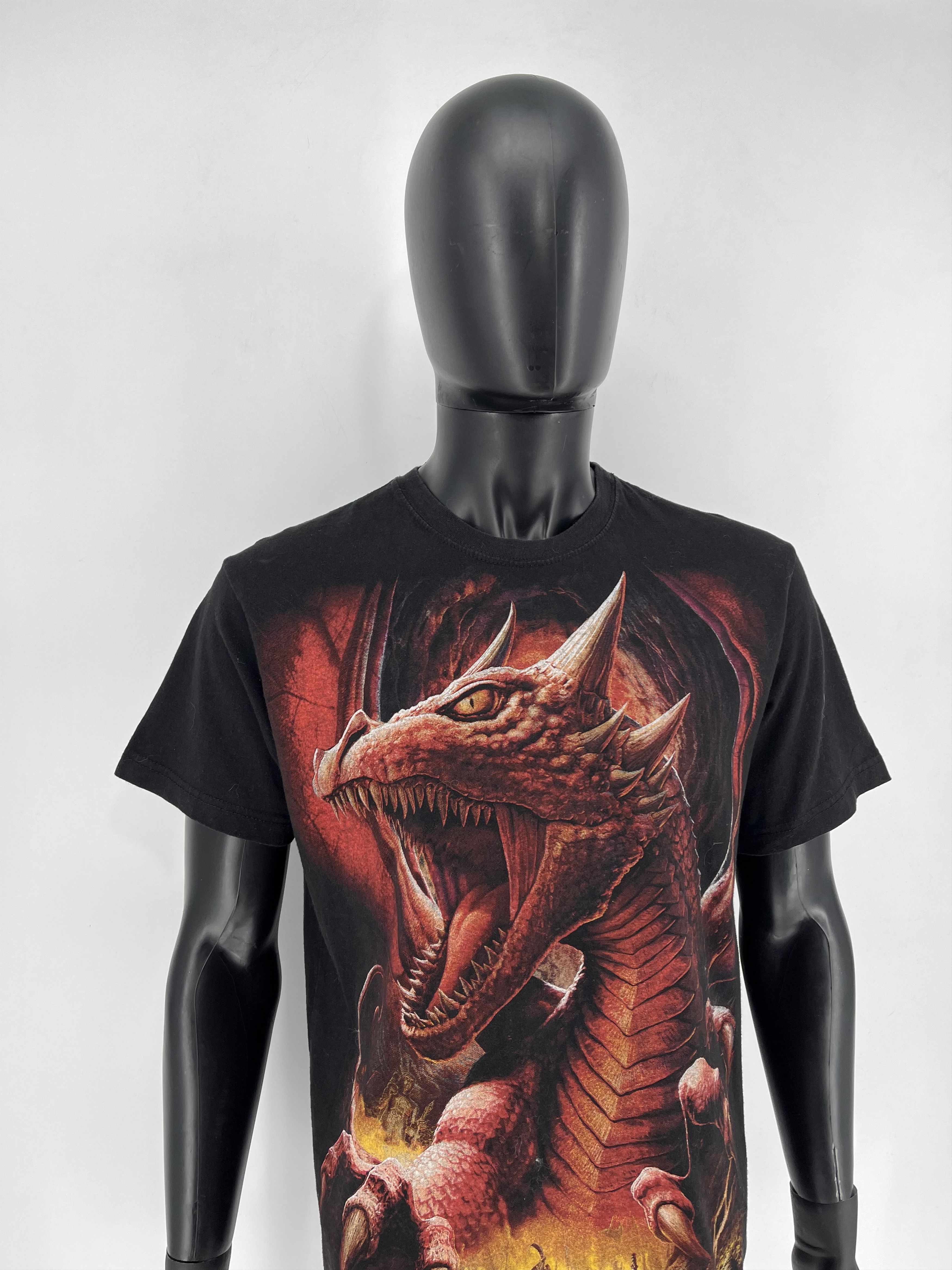 Band Tees Vintage Y2K Spiral Dragon Double sided Shirt All Over Print Size US L / EU 52-54 / 3 - 4 Thumbnail