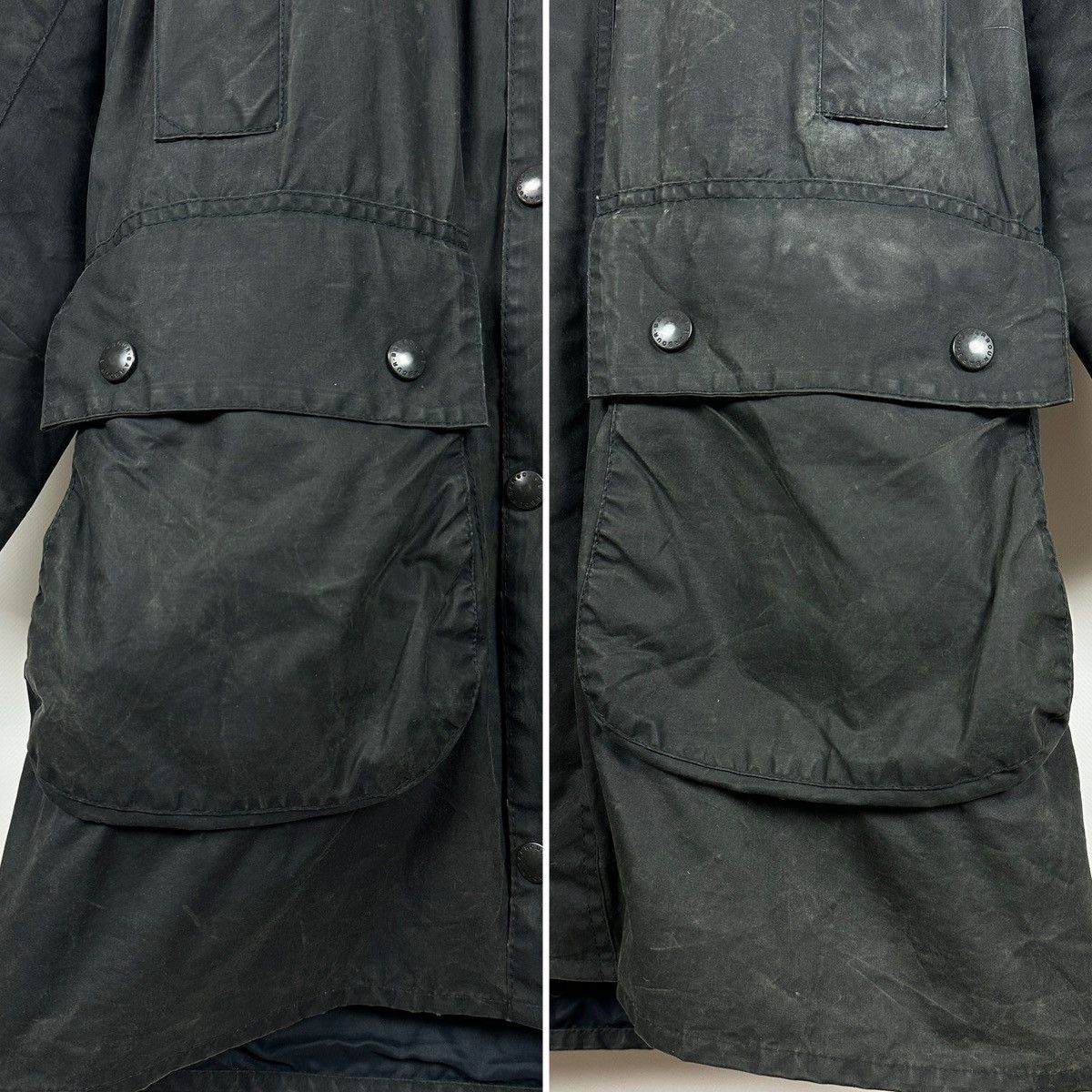 Barbour Vintage Barbour Border Waxed Coat Jacket Made in England Size US S / EU 44-46 / 1 - 12 Thumbnail