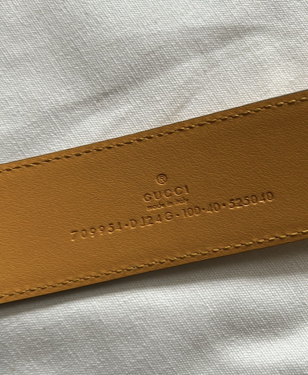 Gucci Gucci Belt 709954 G Memorable BUCKLE Two Tone Leather Belt Size 40 - 6 Thumbnail
