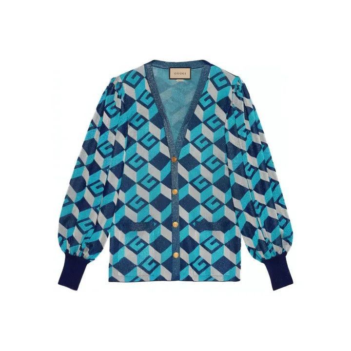 Gucci Gucci Geometric Pattern Long Sleeve Cardigan-2507 Size M / US 6-8 / IT 42-44 - 7 Thumbnail