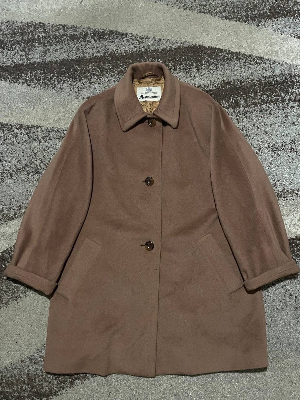 image of Aquascutum Brown Wool Cashmere Coat Jacket, Women's (Size Medium)
