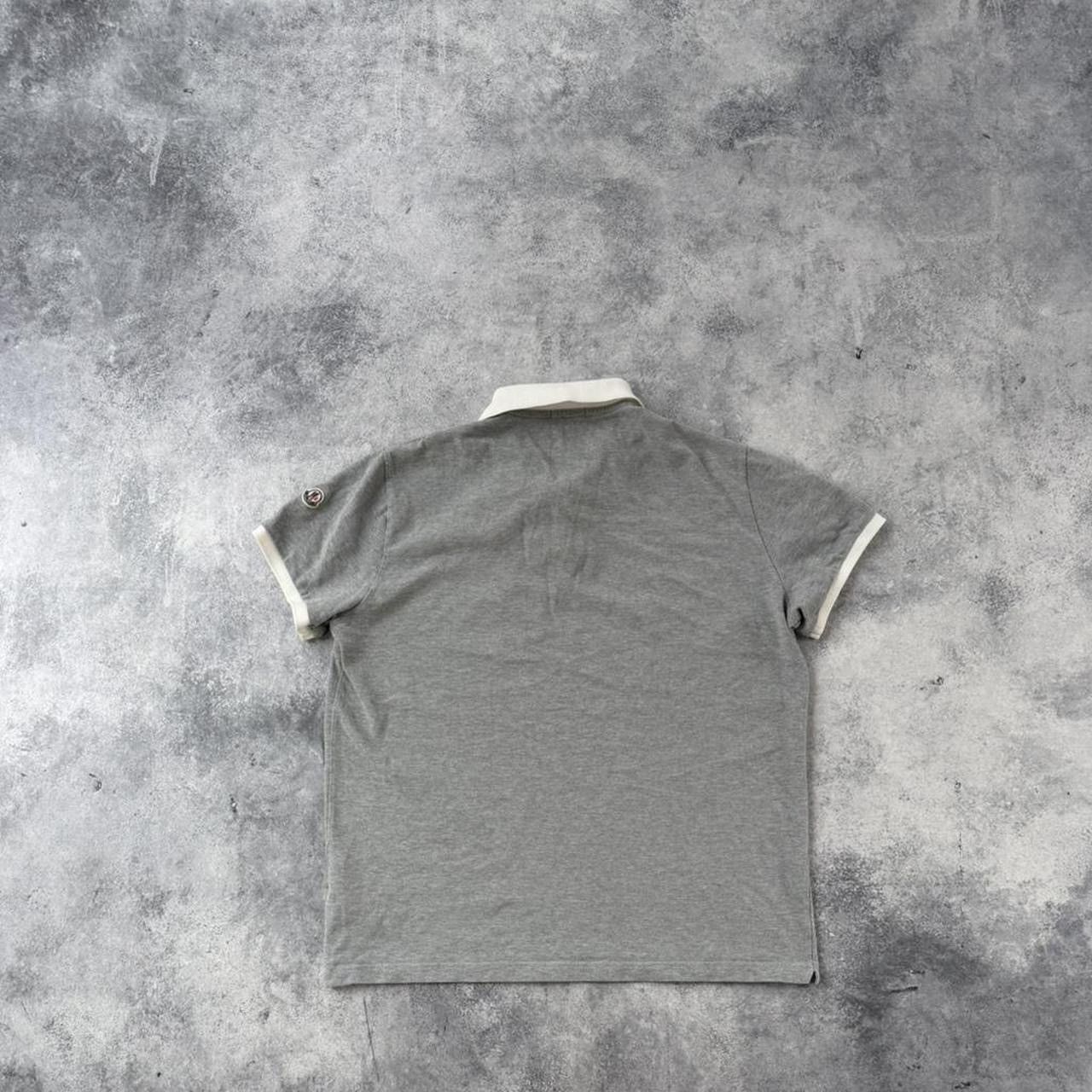Moncler Moncler grey & white trim polo shirt Size US XXL / EU 58 / 5 - 5 Thumbnail