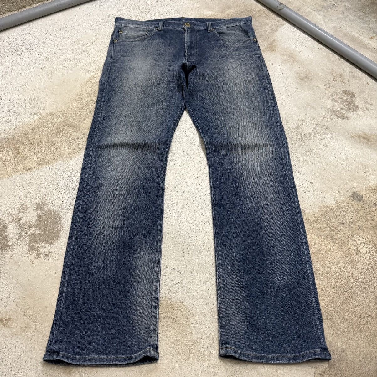 Japanese Brand Back Number Relaxy Distressed Denim Pants Size US 35 - 3 Thumbnail