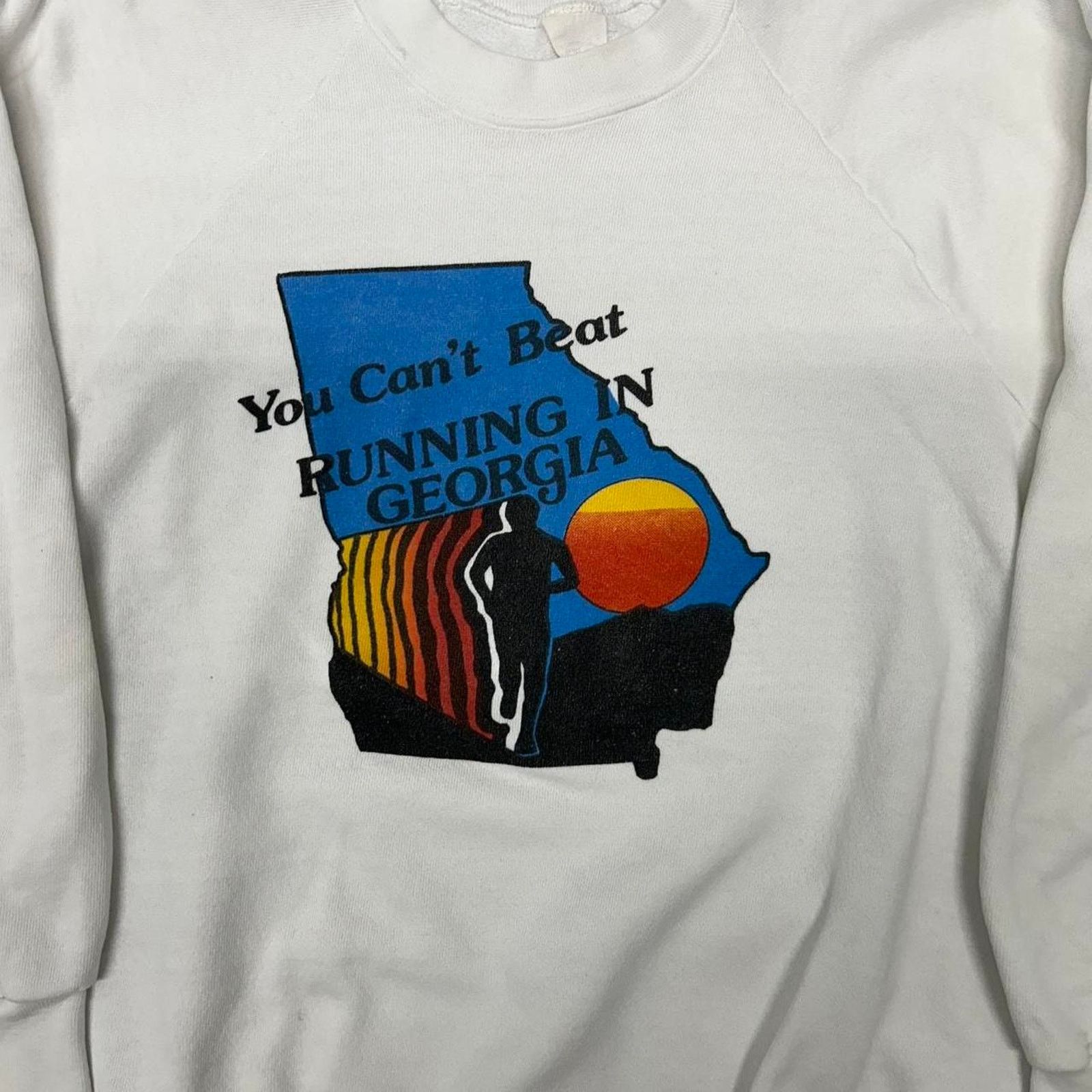Anvil VTG White crewneck sweatshirt with Georgia graphic Size US M / EU 48-50 / 2 - 2 Thumbnail