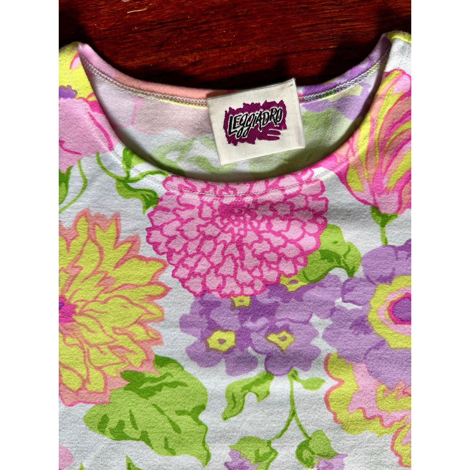 Vintage Vintage 90’s Leggiadro Neon Pink White Crop Top Med Large Size M / US 6-8 / IT 42-44 - 4 Thumbnail