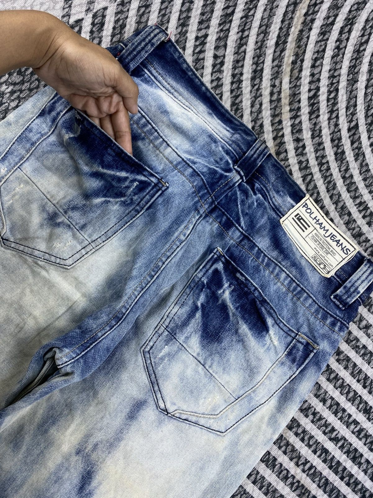 Japanese Brand Vtg Regular Polham Jeans Washed Distressed Denim Pants Size US 33 - 9 Thumbnail