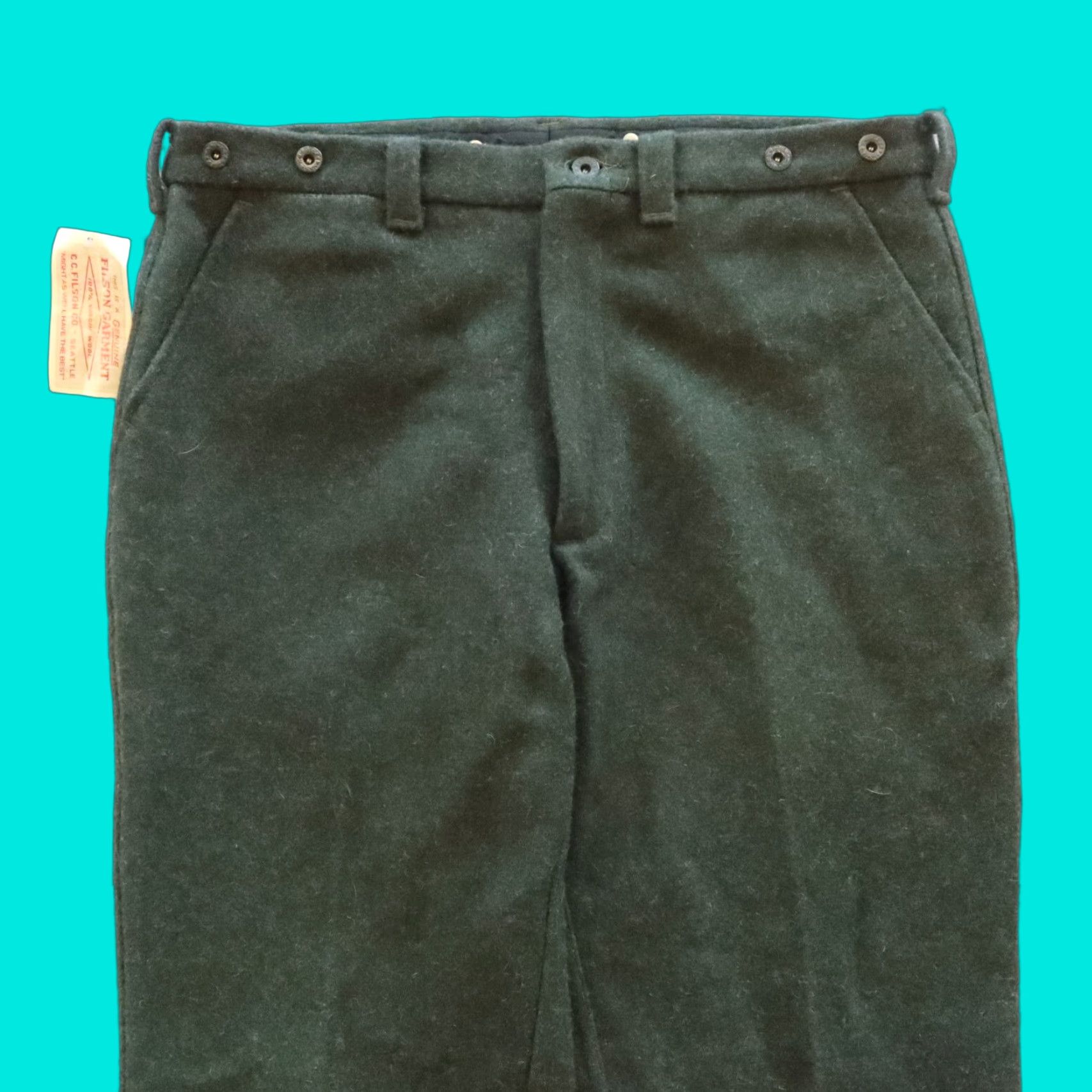 Filson VINTAGE Filson Wool Pants - Men - Pants - Size 38 - Green - 35 in Inseam - Chino Wool - Made in USA Size US 38 / EU 54 - 1 Thumbnail