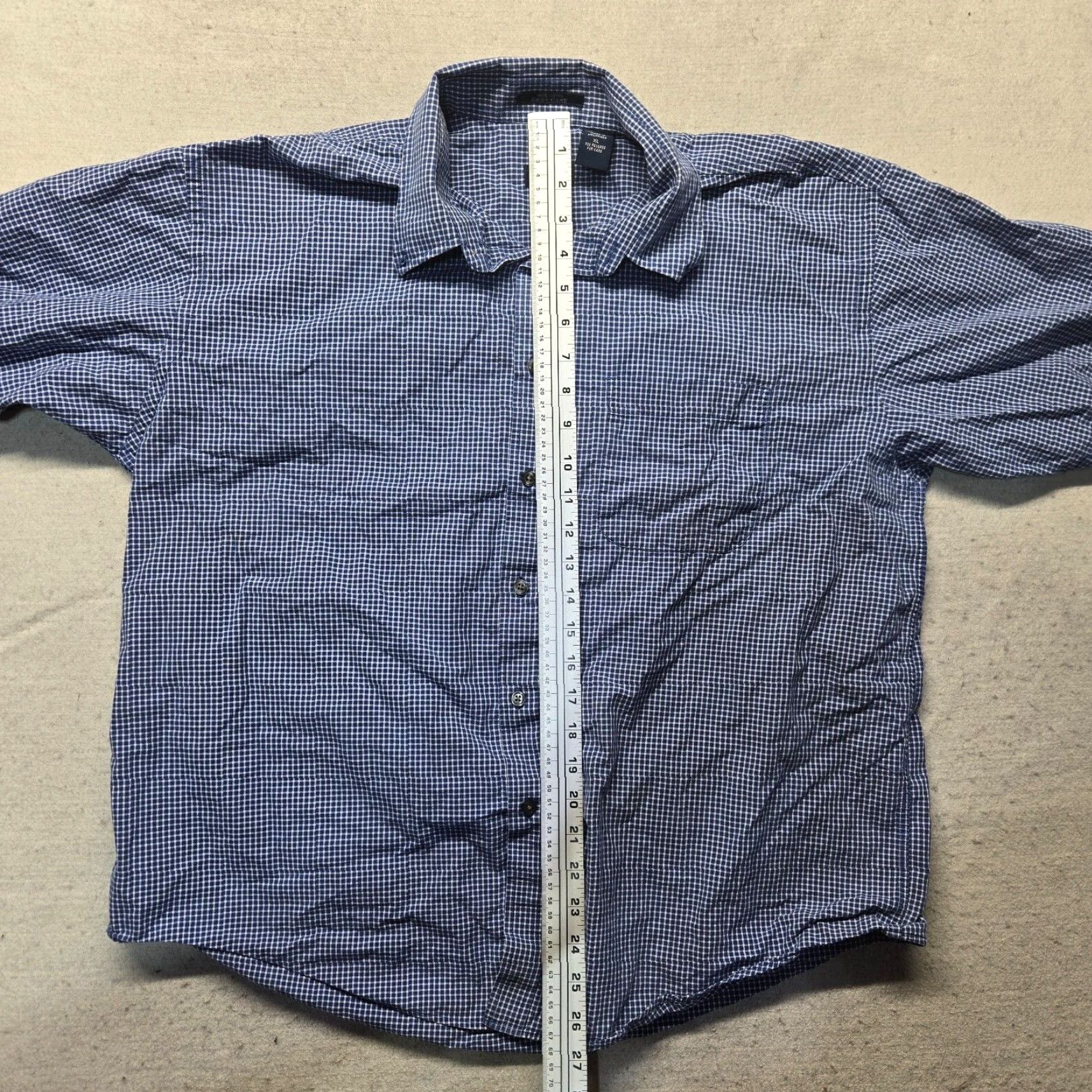 Izod Izod Button Up Shirt Blue Check Short Sleeve Adult Men's Size XL Extra Large Size US XL / EU 56 / 4 - 6 Thumbnail