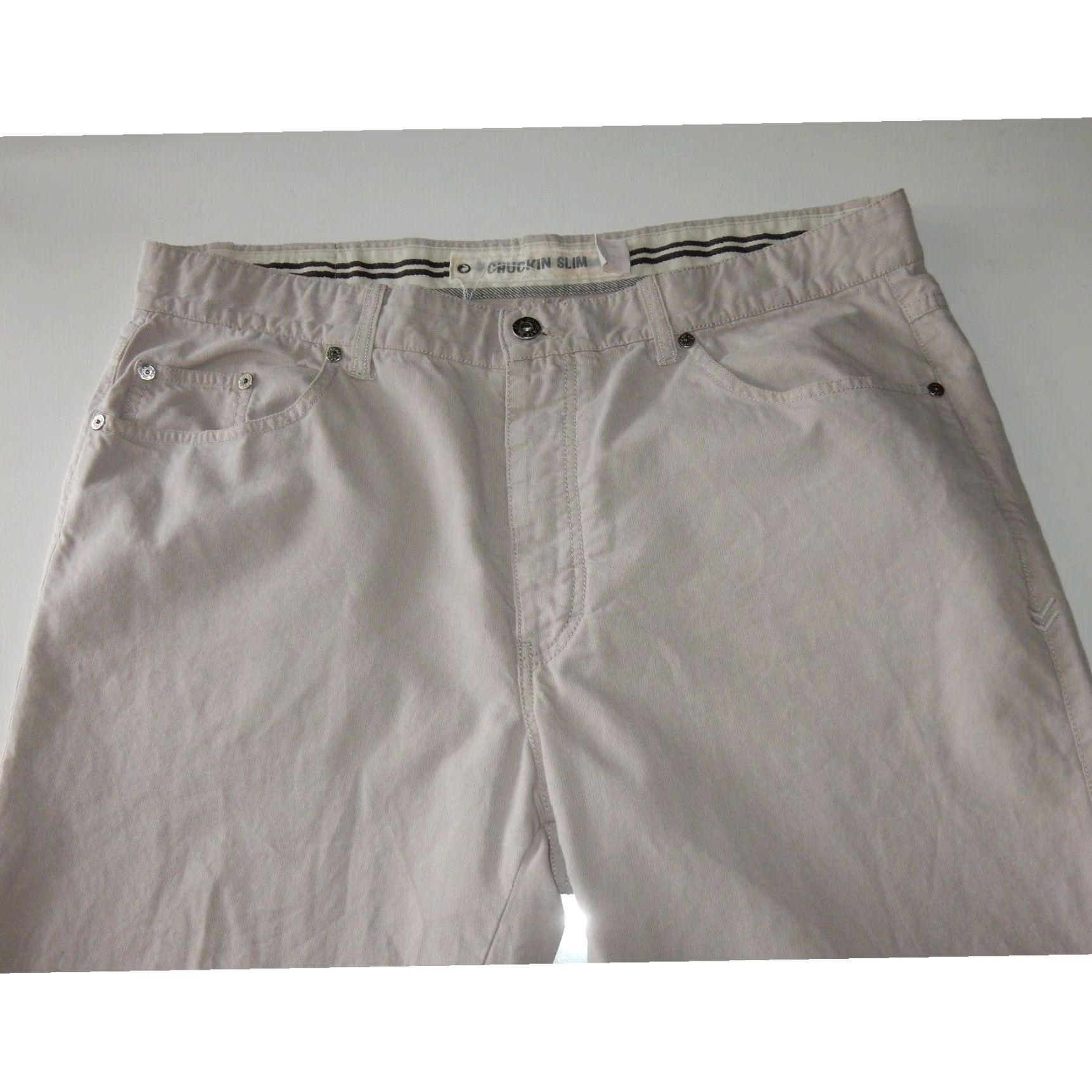 John Varvatos JOHN VARVATOS Converse Mens Slim Straight Jeans 36x33 Beige Size US 36 / EU 52 - 2 Thumbnail