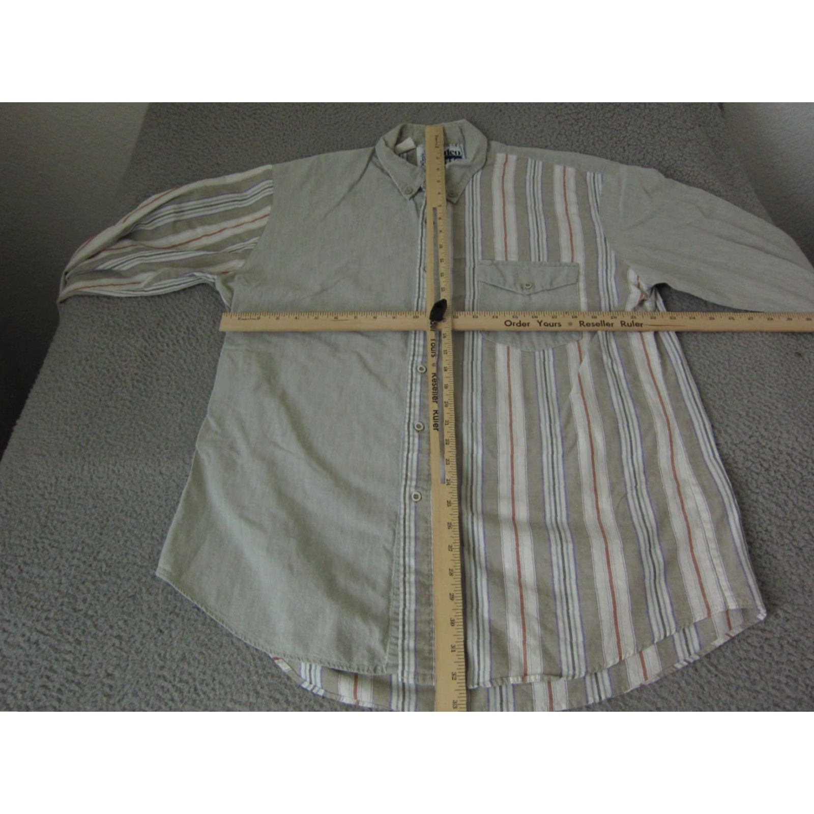 Roper VINTAGE Roper Shirt Mens XL Western Striped Brown Canvas Cotton Long Sleeve Button-Up 90s / 00s Casual Chic Size US XL / EU 56 / 4 - 7 Thumbnail